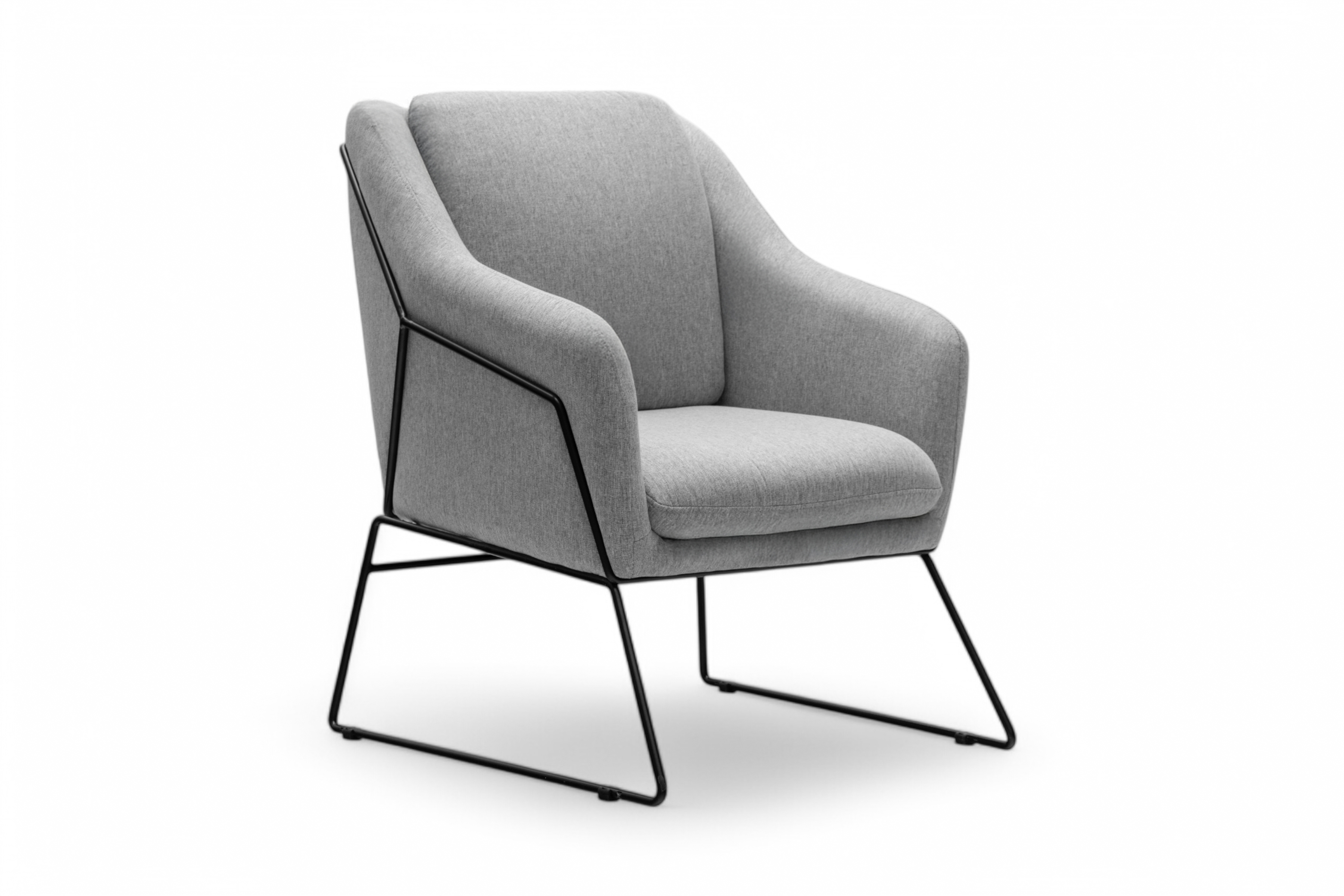 Dizajnové kreslo Pelinio - svetlošedá / čierna Kreslo odpočinkové Pelinio - svetlý popol / čierny nožičky