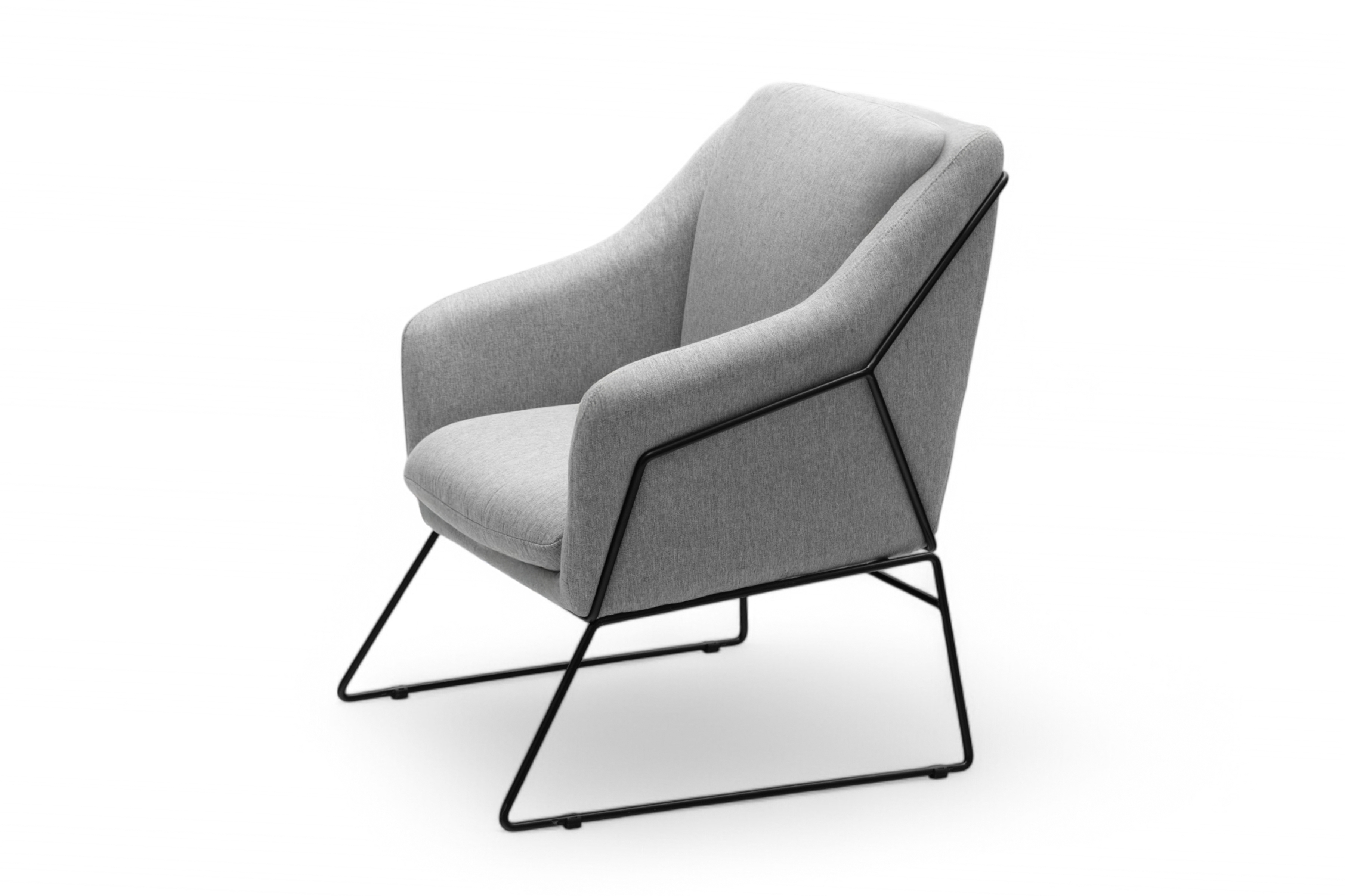 Dizajnové kreslo Pelinio - svetlošedá / čierna Kreslo odpočinkové Pelinio - svetlý popol / čierny nožičky