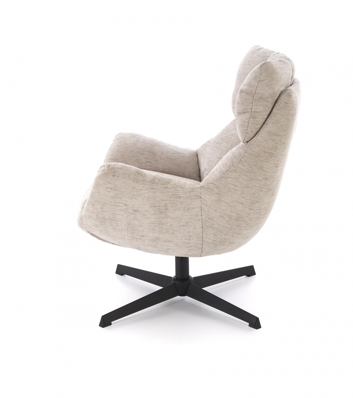 Relaxačné kreslo Soremi - béžová / čierna Kreslo odpočinkové Soremi otočna - béžový / nožičky čierny