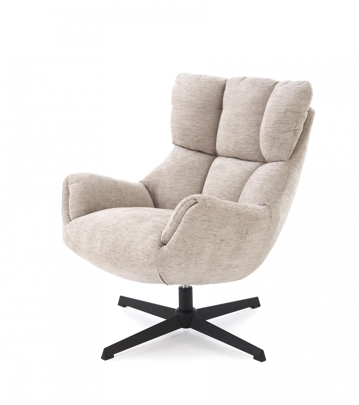 Relaxačné kreslo Soremi - béžová / čierna Kreslo odpočinkové Soremi otočna - béžový / nožičky čierny