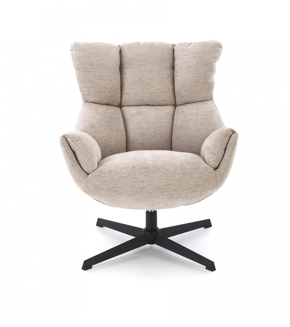 Relaxačné kreslo Soremi - béžová / čierna Kreslo odpočinkové Soremi otočna - béžový / nožičky čierny