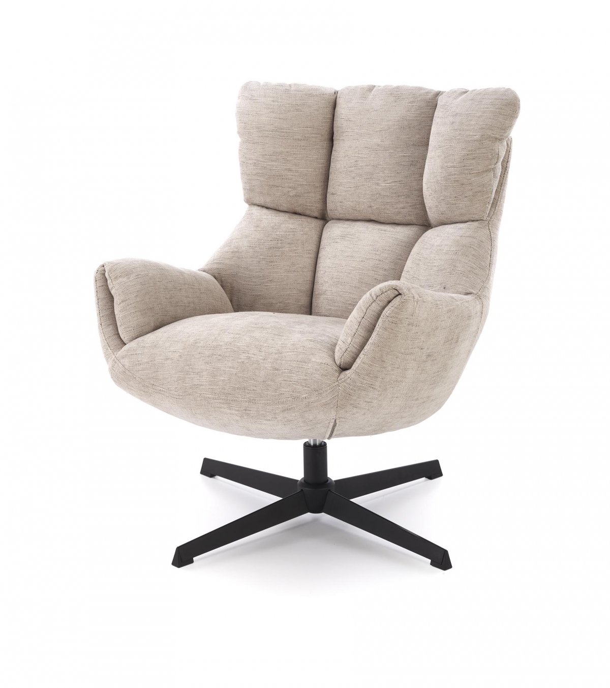 Relaxačné kreslo Soremi - béžová / čierna Kreslo odpočinkové Soremi otočna - béžový / nožičky čierny