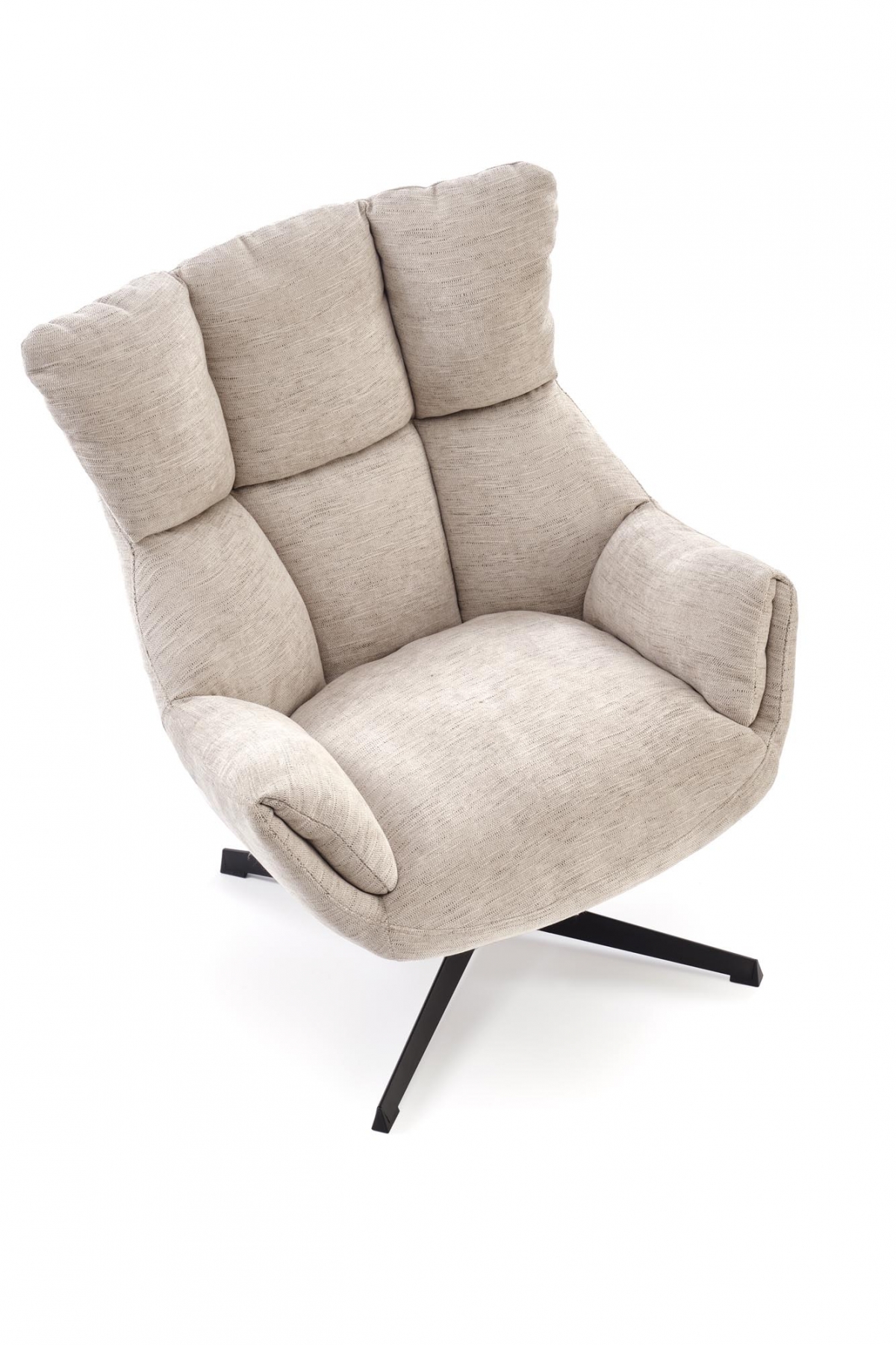 Relaxačné kreslo Soremi - béžová / čierna Kreslo odpočinkové Soremi otočna - béžový / nožičky čierny