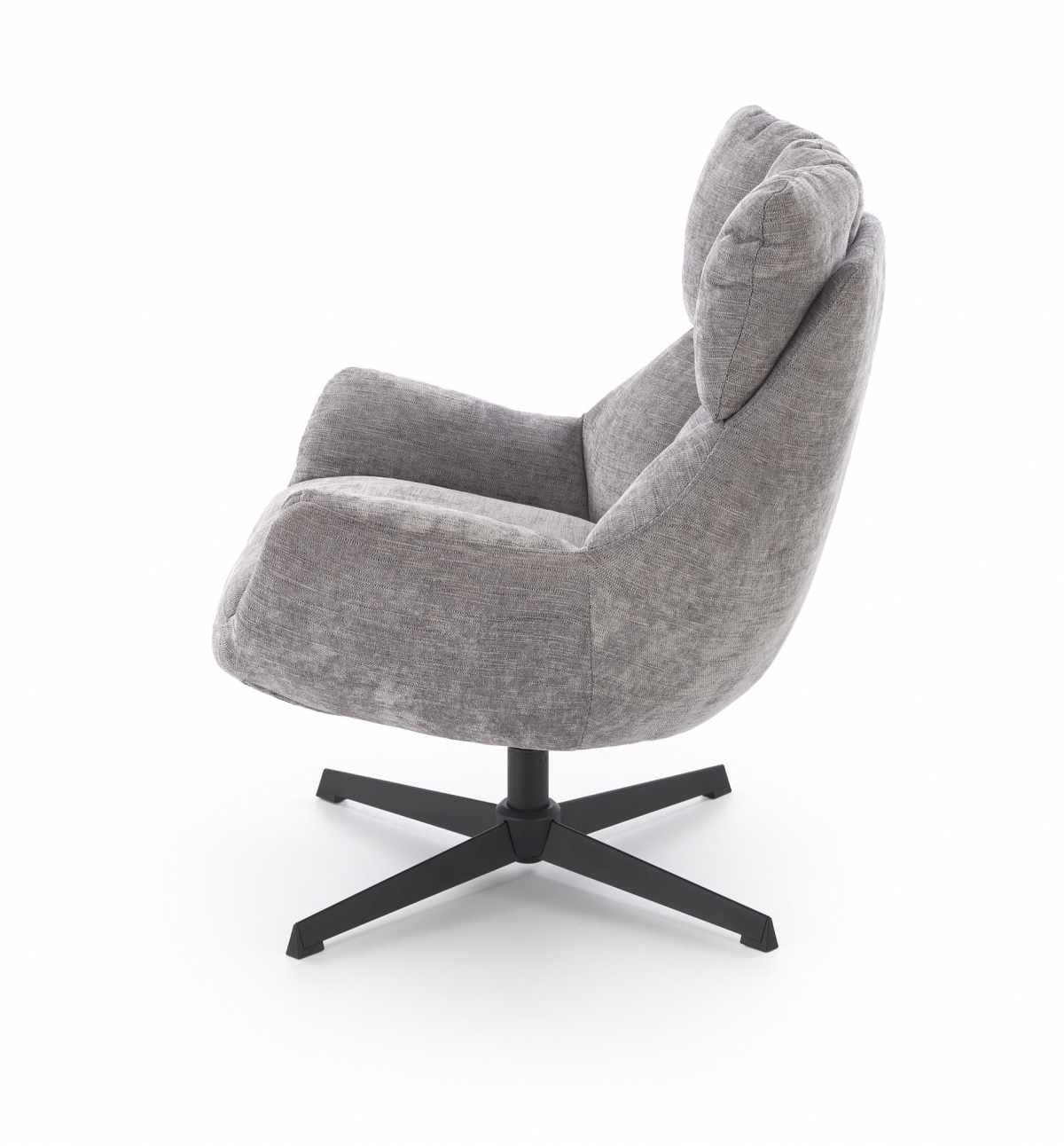 Relaxačné kreslo Soremi - sivá / čierna Kreslo odpočinkové Soremi otočna - Popolový / nožičky čierny