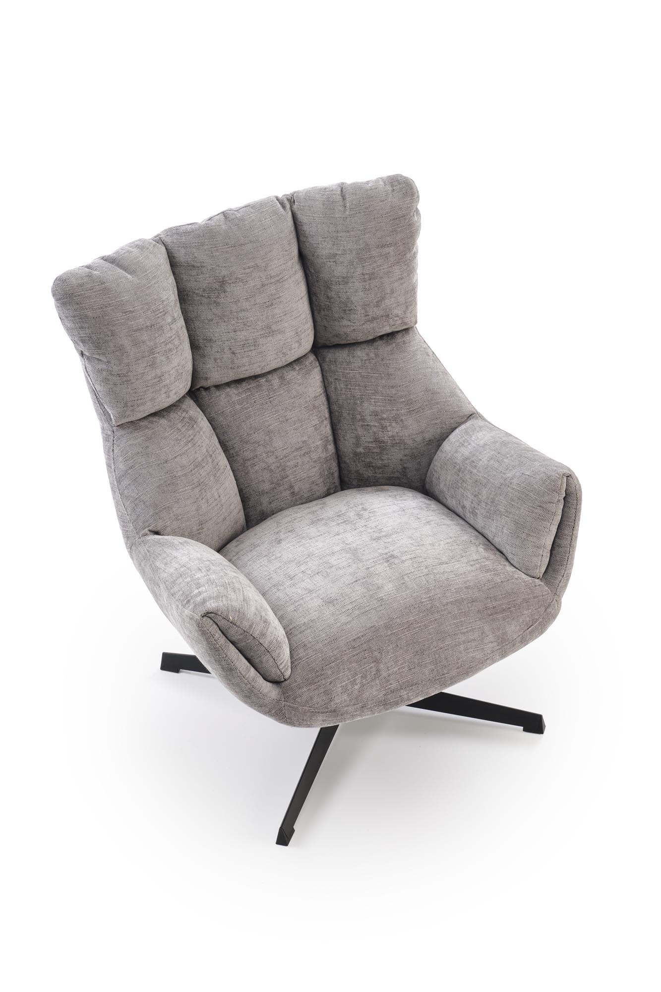 Relaxačné kreslo Soremi - sivá / čierna Kreslo odpočinkové soremi otočna - Popolový / nožičky čierny