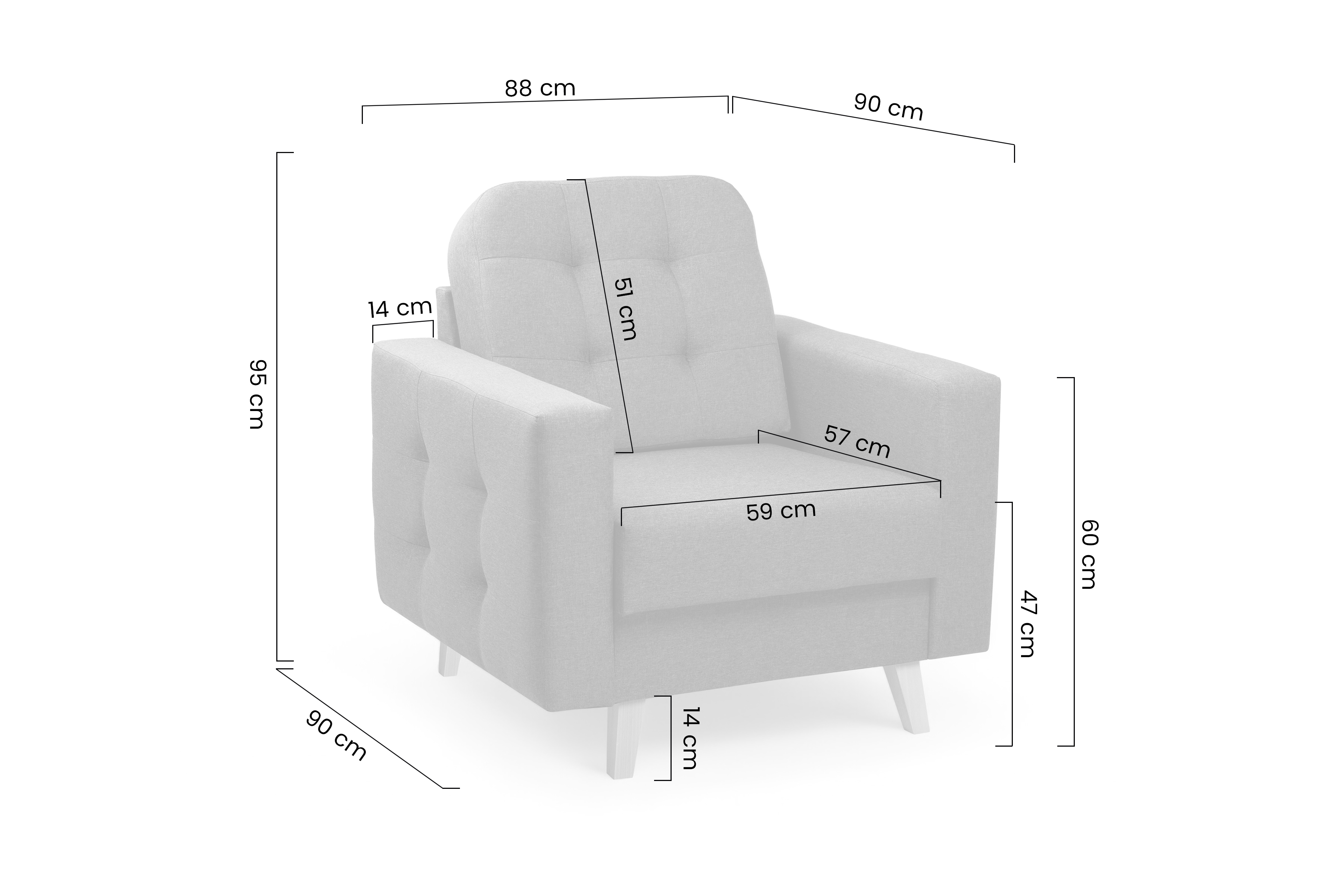 Kreslo Vanisa Kreslo odpočinkové Vanisa z drewnianymi nogami