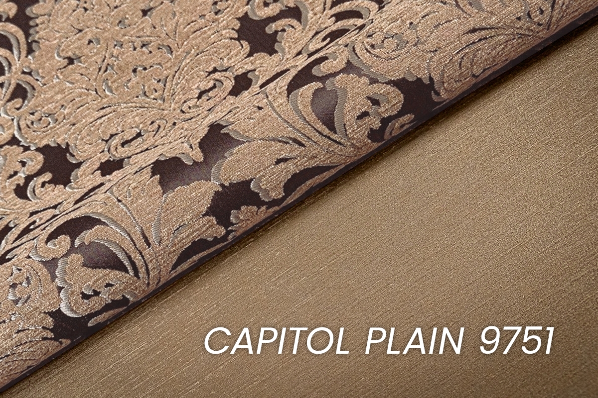 Kreslo odpočinkové Walker - Hnedá látka wzor Capitol 9751 / Venge - Koncovka Série Kreslo odpočinkové Walker - Hnedá látka wzor Capitol 9751 / Venge