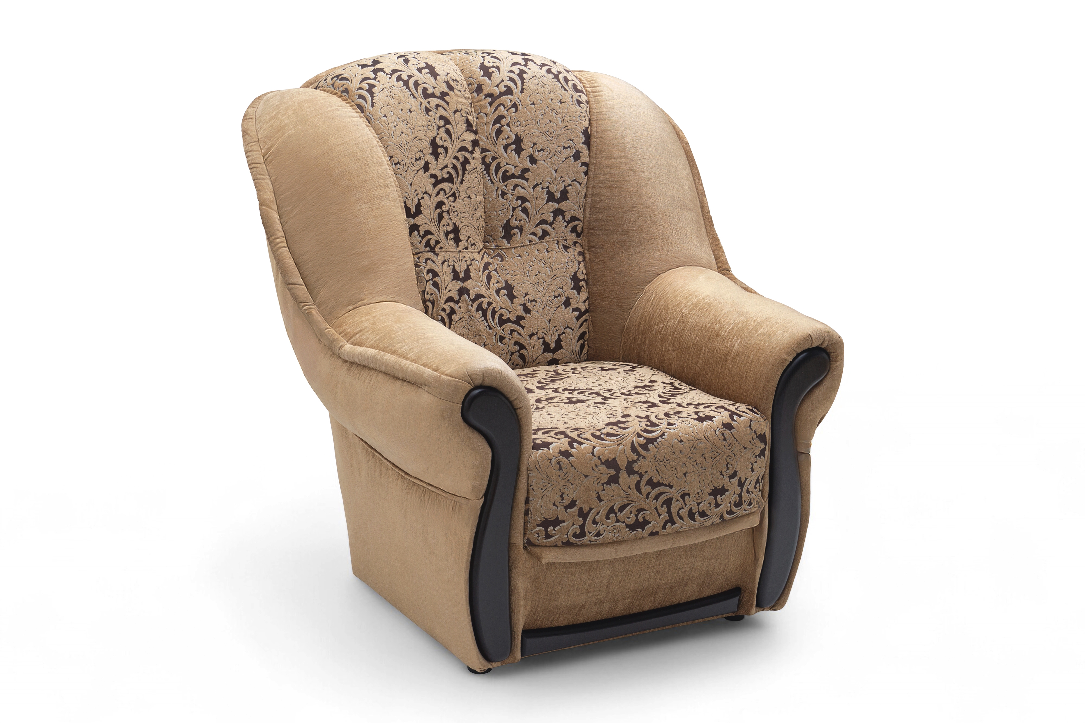 Kreslo odpočinkové Walker - Hnedá látka wzor Capitol 9751 / Venge - Koncovka Série Kreslo odpočinkové Walker - šedá látka wzor Capitol 9751 / Venge