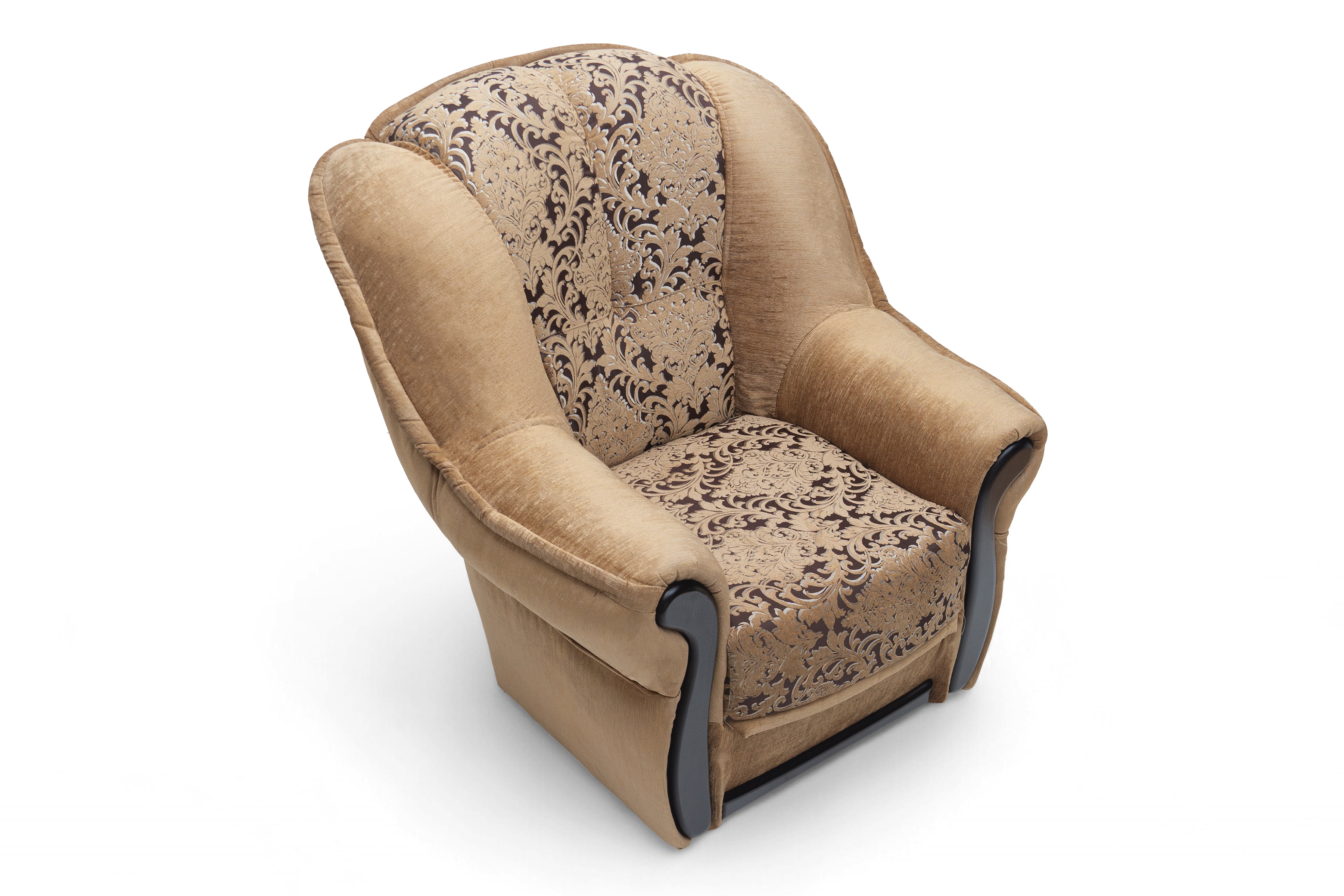 Kreslo odpočinkové Walker - Hnedá látka wzor Capitol 9751 / Venge - Koncovka Série Kreslo odpočinkové Walker - šedá látka wzor Capitol 9751 / Venge