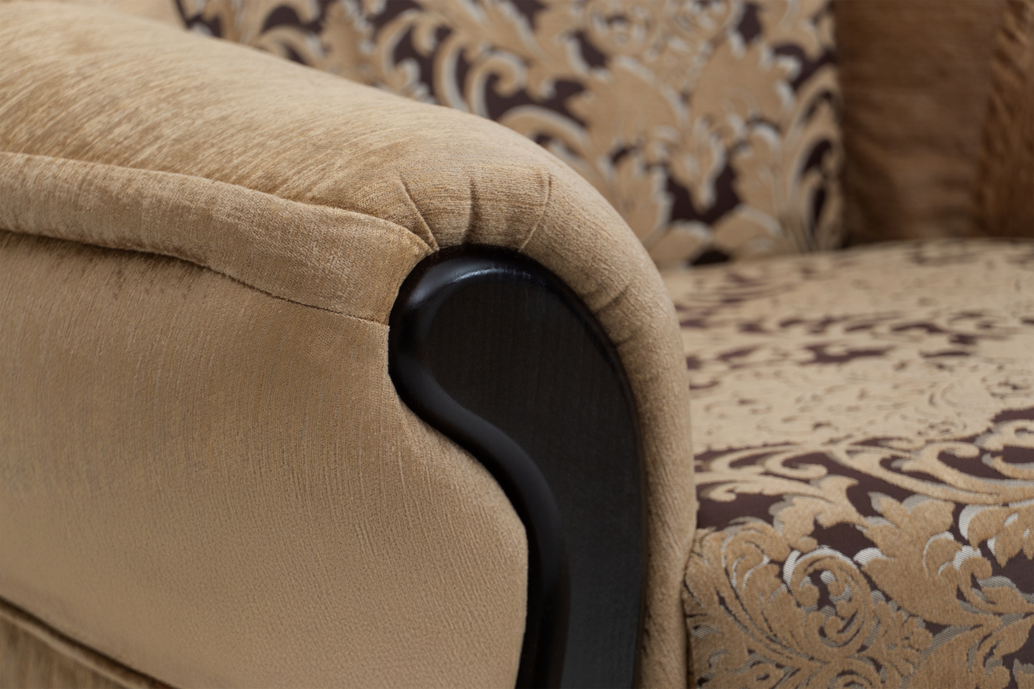 Kreslo odpočinkové Walker - Hnedá látka wzor Capitol 9751 / Venge - Koncovka Série Kreslo odpočinkové Walker - šedá látka wzor Capitol 9751 / Venge