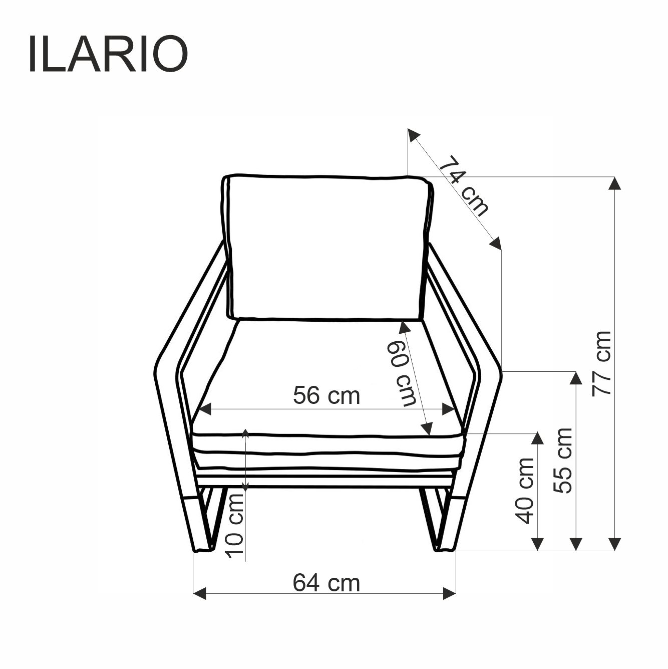 Kreslo ILARIO - čierna / prírodná / béžová Kreslo odpočinkové z podlokietnikami ilario - Čierny / prírodné