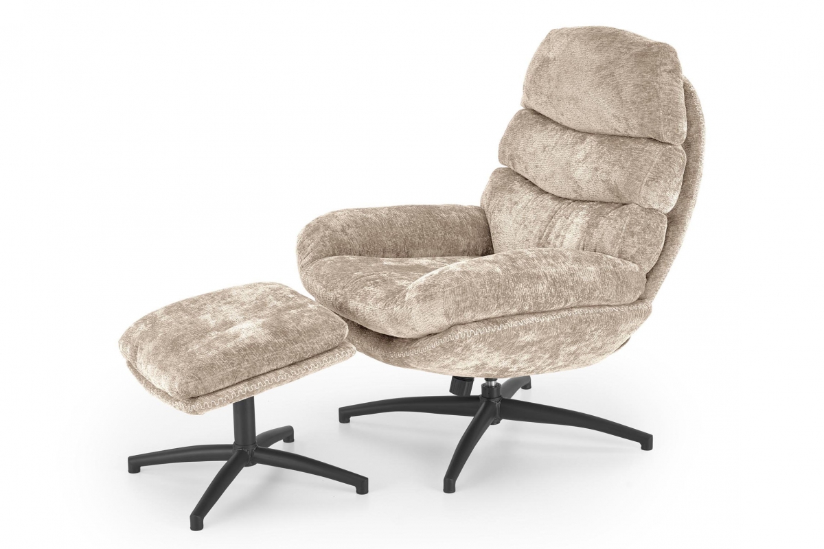 Relaxačné kreslo s podnožkou Avolio - béžová Kreslo odpočinkové z podnozkiem Dario - béžový