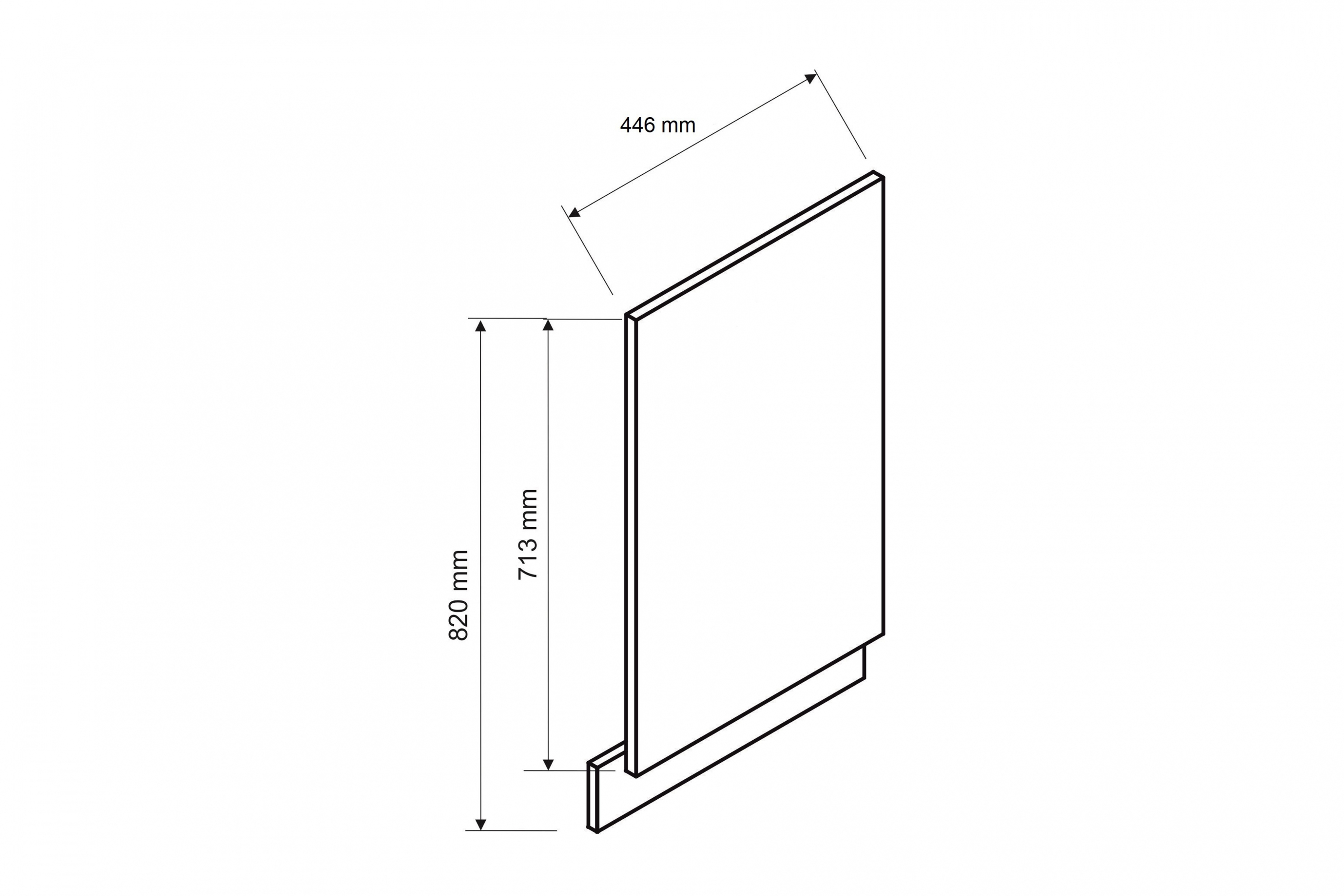 Panel na umývačku 45 cm Isabel 45PZ so skrytým čelom – čierny hrášok / dub artisan Predná časť do umývačky 45cm s krytým panelom Isabel 45 PZ - Čierny Grášok / Dub artisan