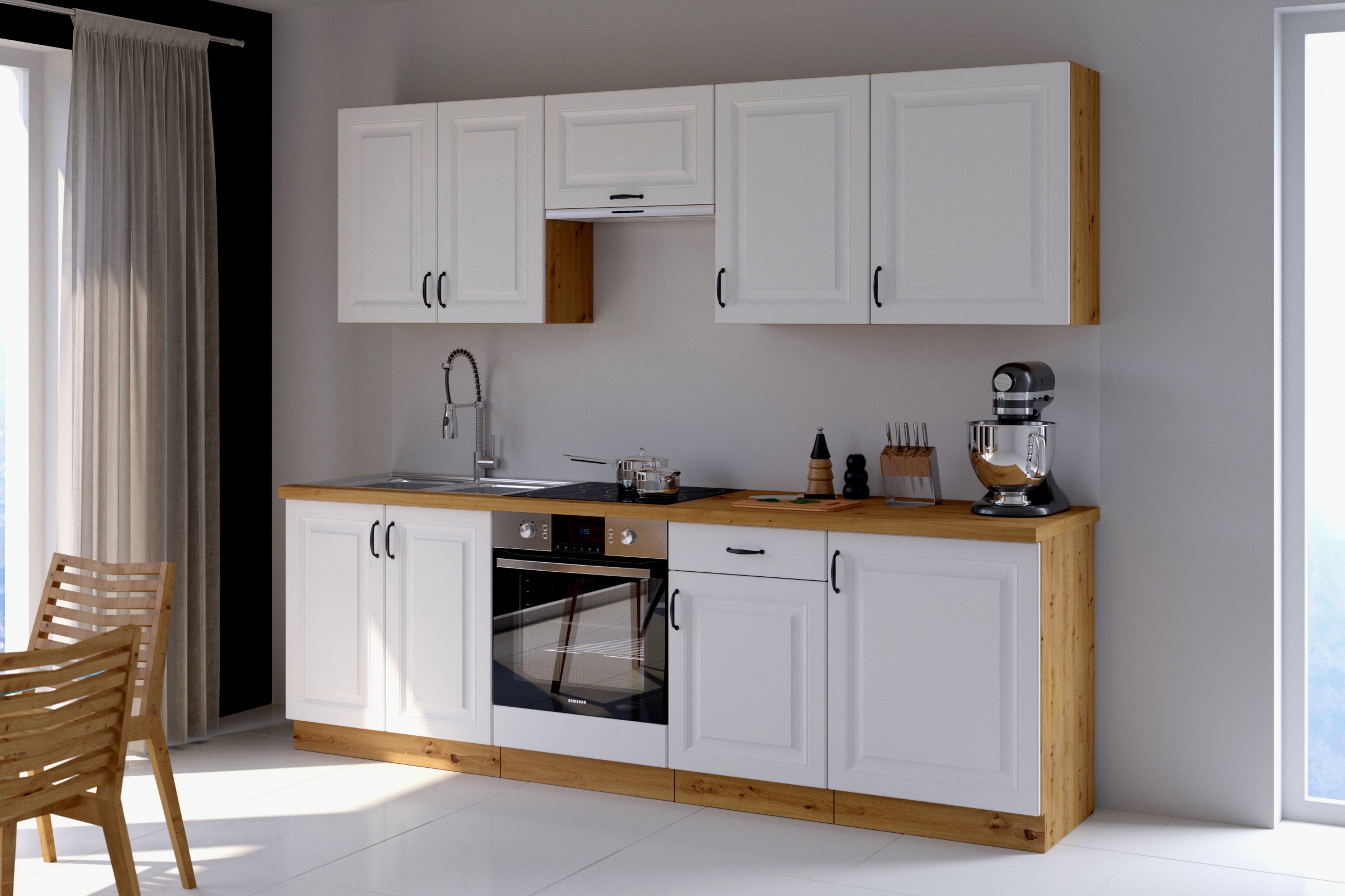 Čelní panel Estella ZM 713x596 pro myčku 60 cm se zakrytým panelem - bílý mat / dub artisan Přední část myčky nádobí 60cm Estella ZM 713x596 se skrytým panelem - bílý mat / dub artisan