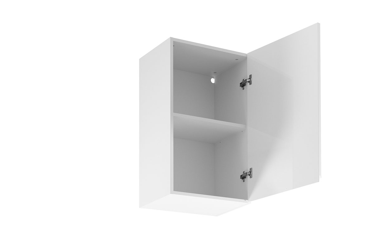 Kuchynská horná skrinka Aspen G45 jednodverová – biely lesk Skrinka Kuchynská závesná jednodverová Aspen G45 - vnútro