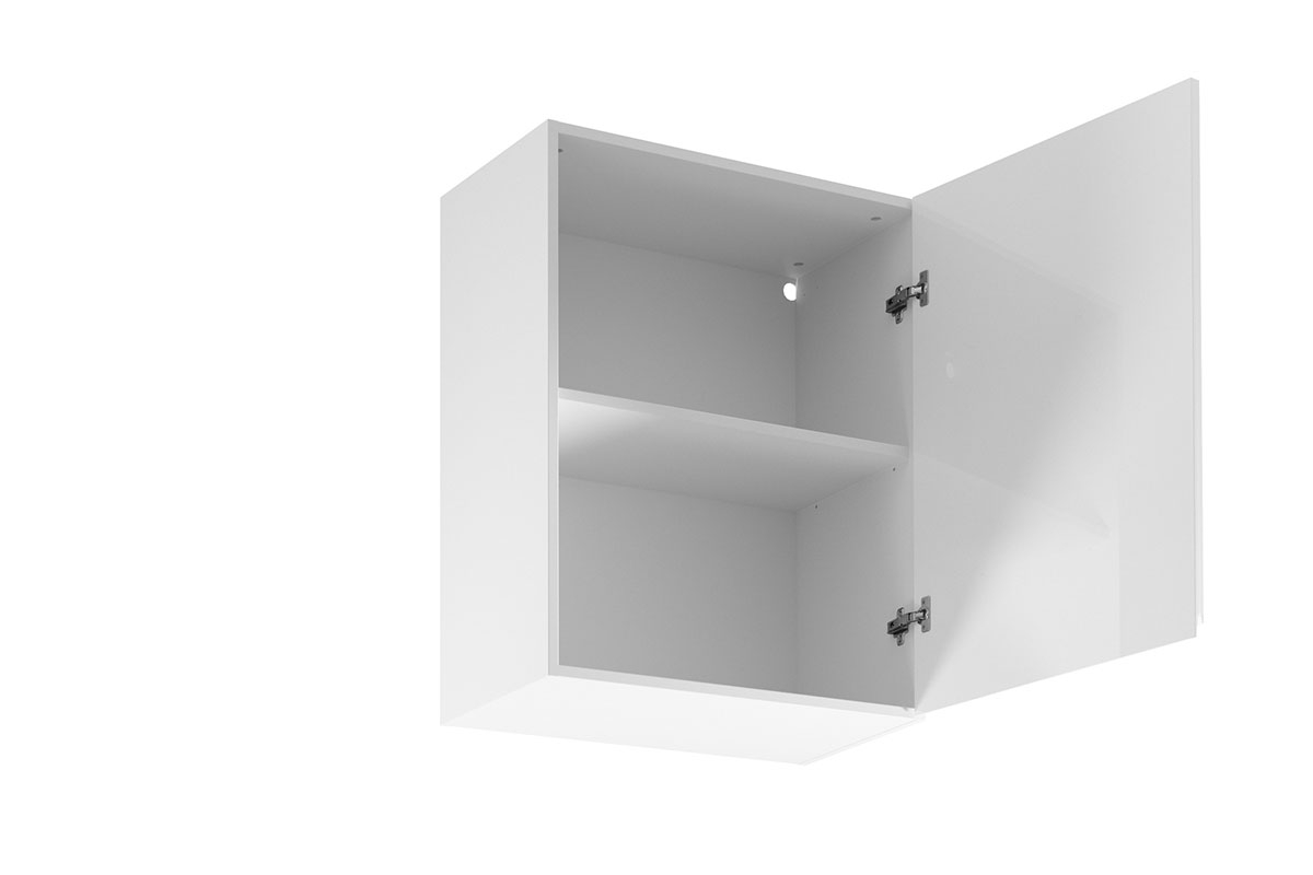 Horní kuchyňská skříňka Aspen G60 jednodveřová – bílý lesk Skříňka kuchyňská závěsná jednodveřová Aspen G60 P/L - wnetrze