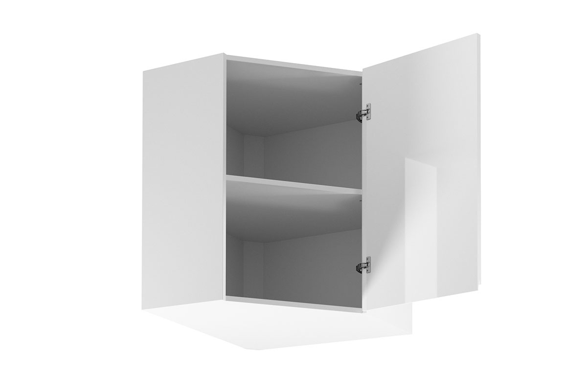 Horní kuchyňská skříňka Aspen G60N rohová jednodveřová – bílý lesk Skříňka kuchyňská závěsná rohová Aspen G60N - wnetrze 