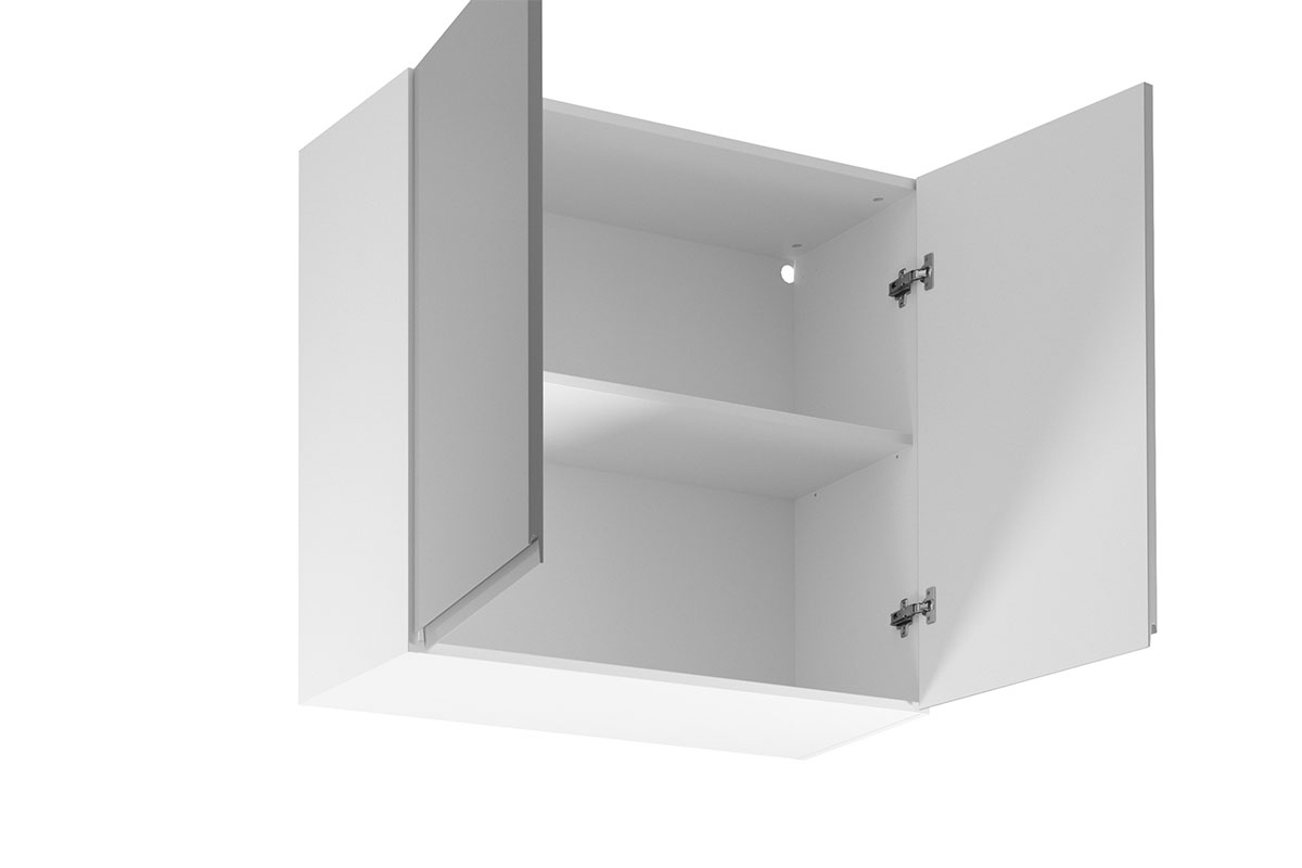 Závěsná kuchyňská skříňka Aspen G80 dvoudveřová – šedý lesk Skříňka kuchyňská závěsná dvoudveřová Aspen G80 - wnetrze