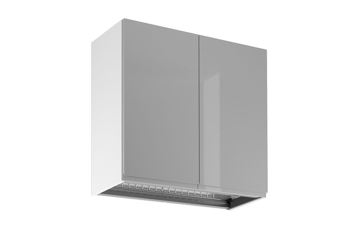 Závěsná kuchyňská skříňka Aspen G80C dvoudveřová s odkapávačem – šedý lesk Skříňka kuchyňská z suszarka do naczyn Aspen G80C - Šedý lesk