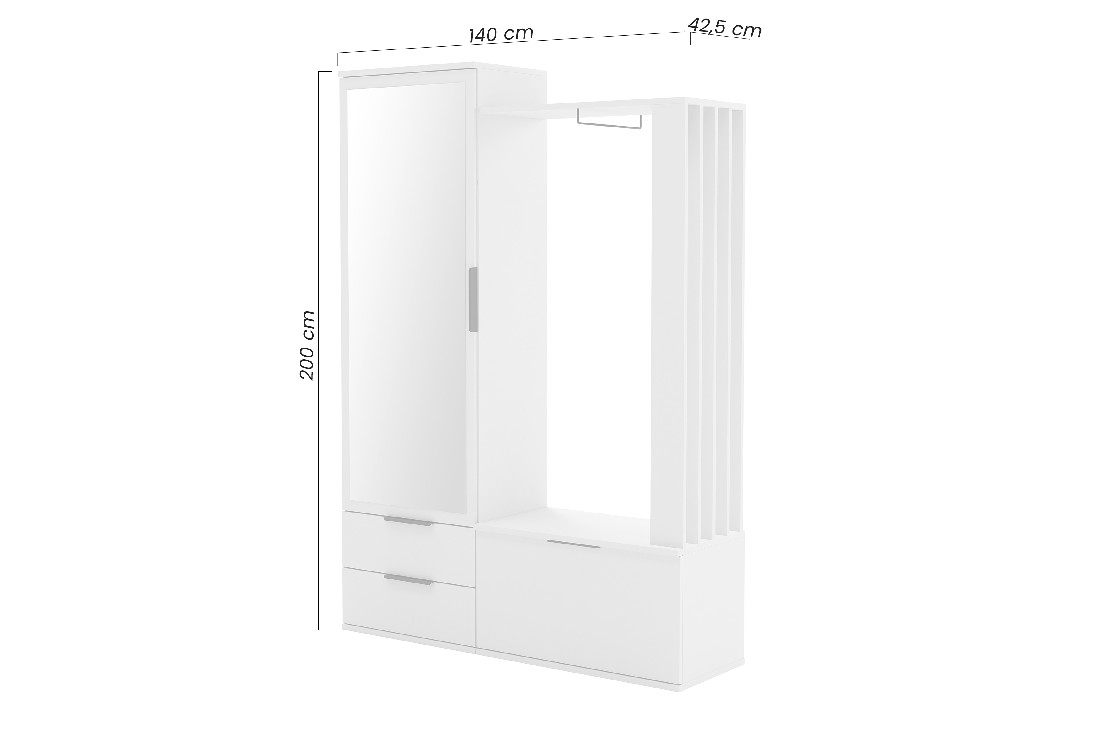 Predsieňová zostava Lagos so zrkadlom - piesková béžová šatník Lagos do predsienie z zrkadlom - Béžová Pieskový