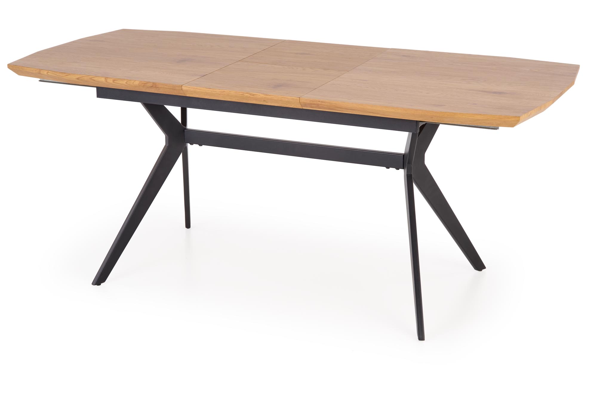 GUSTAVO összecsukható asztal, lapja - sárga tölgy, lábak - fekete gustavo stůl rozkladany Deska - Dub Žlutý, Nohy - Fekete