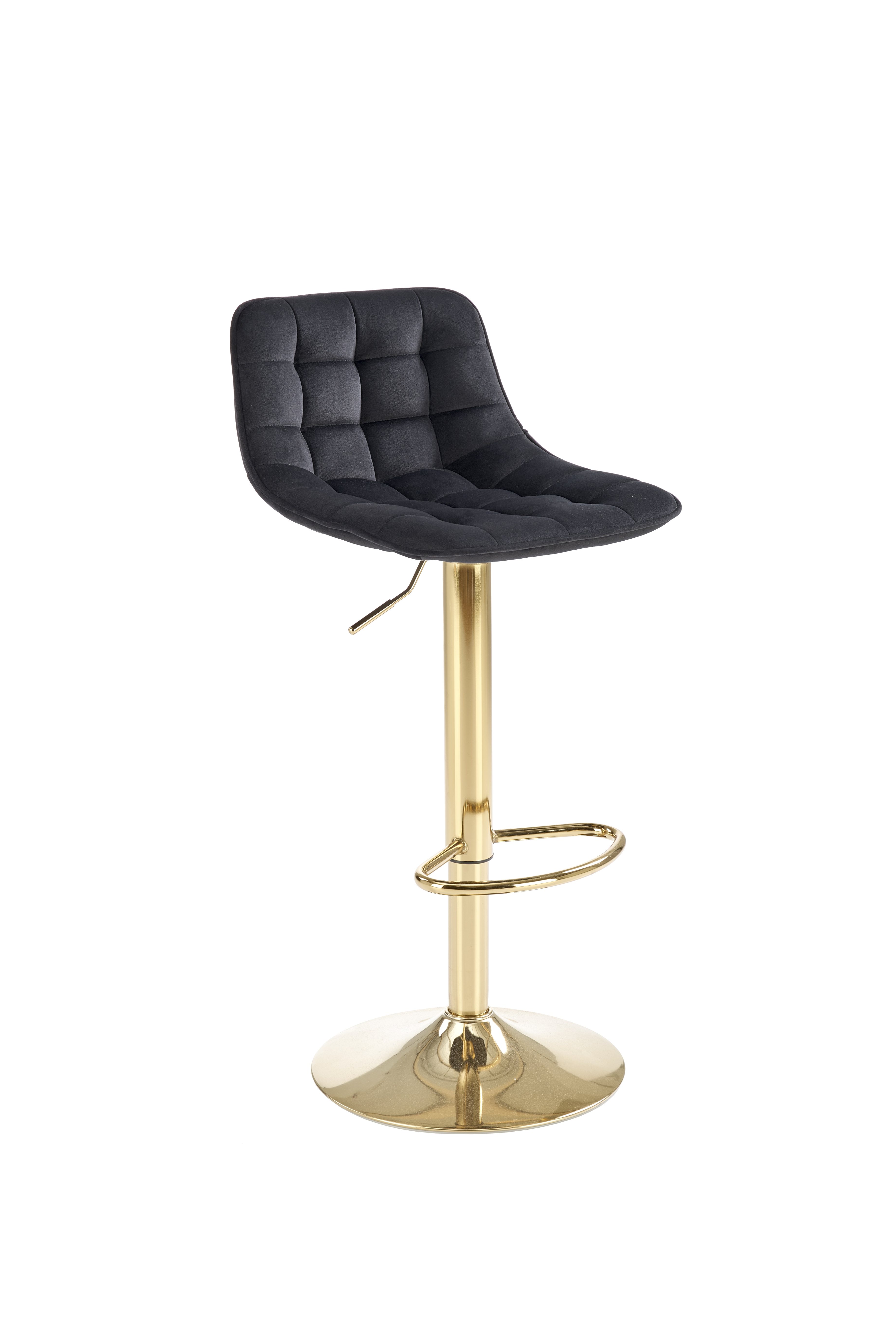 Barová stolička H210 - zlatá / čierna h120 Barová stolička Nohy - zlaté, Sedák - Čierny (1p=1szt)