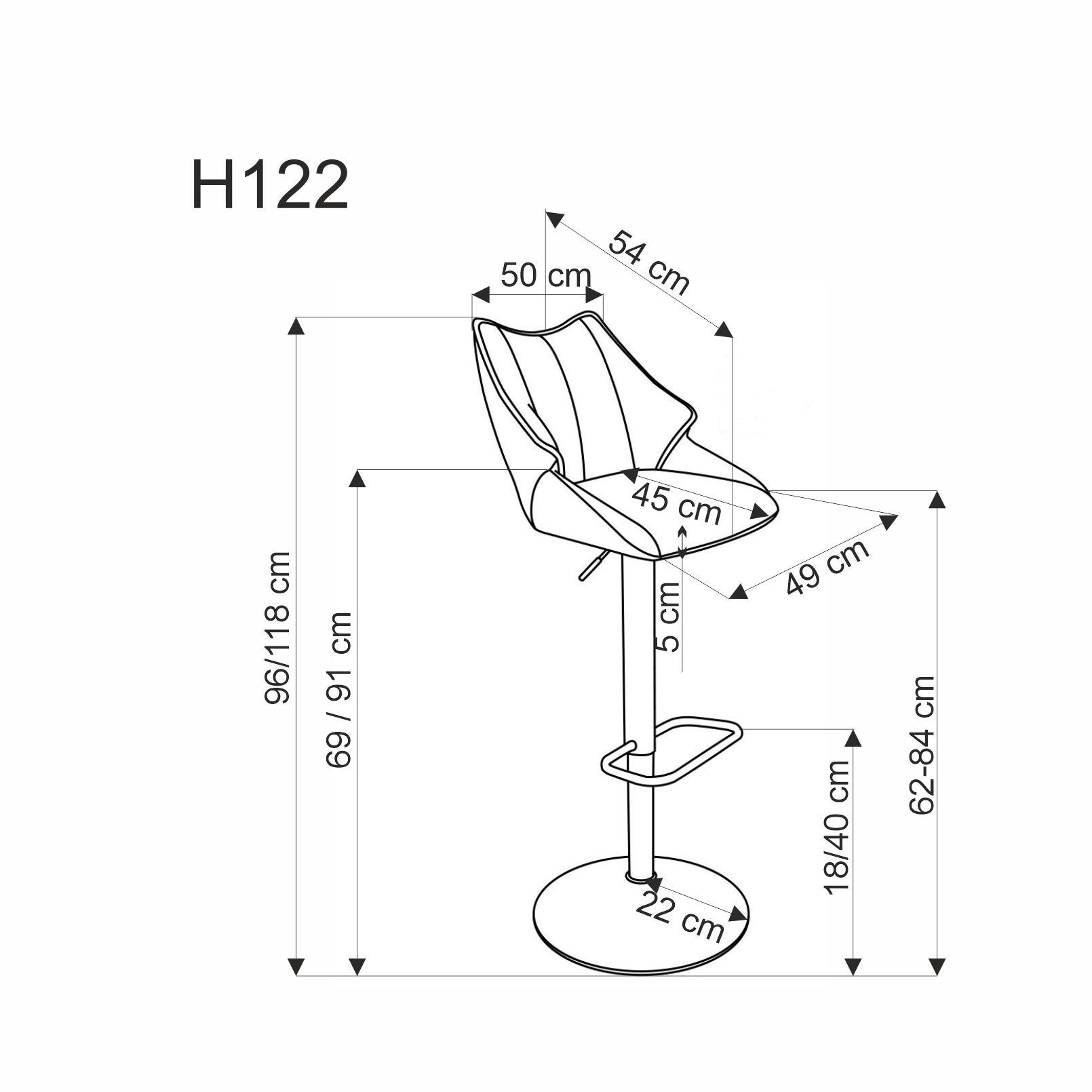 Barová židle H122 - popelavá plecionka Vardo 11 / černá h122 Barová židle Nohy - černá, Sedák - popelavá