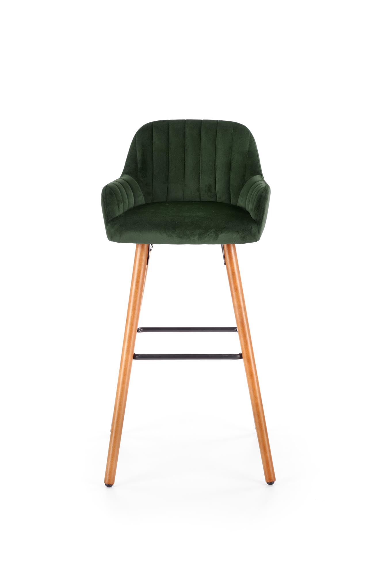 Barová stolička H39 - orech / zelená h93 Barová stolička Nohy - Orech, Čalúnenie - c. Zelený