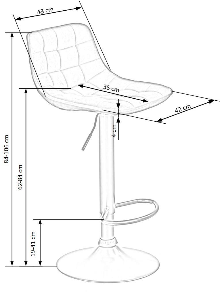 Scaun de bar H95 tapițat - negru h95 hoker negru