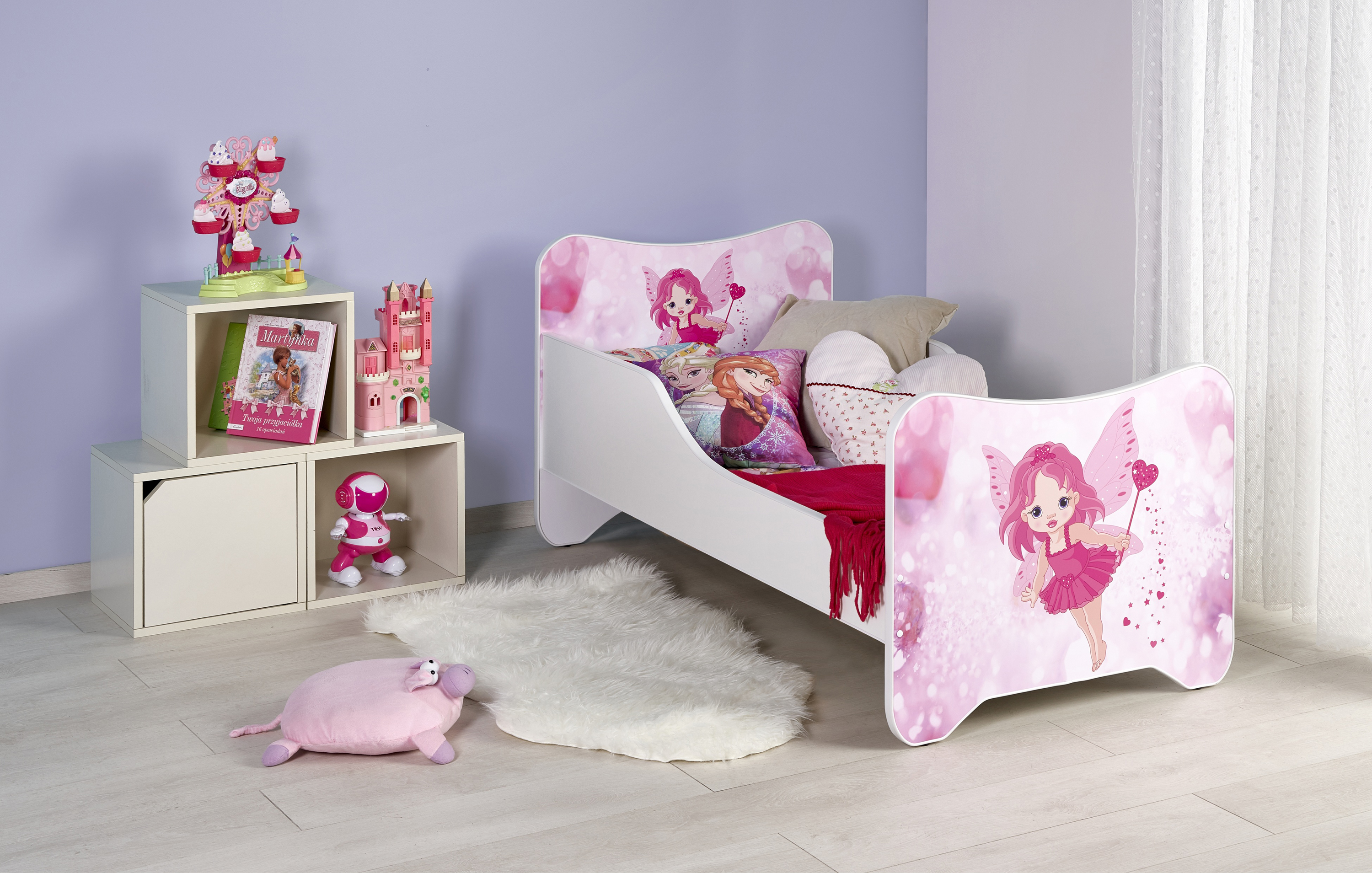 Dětská postel Happy Fairy - Bílý / Růžová happy fairy postel bílá / růžová