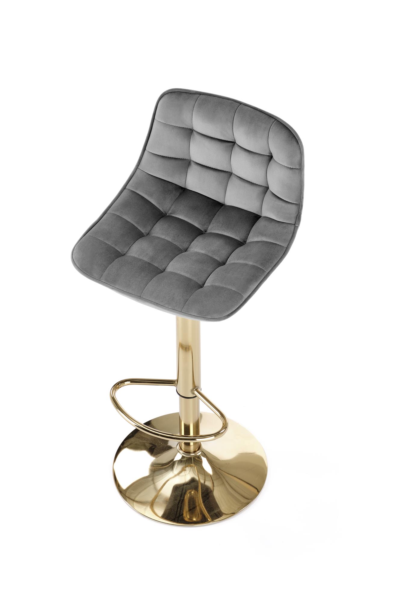 H120 Barová židle Nohy - zlaté, Sedák - tmavý popel (1p=1szt) Barová židle čalouněná h120 - tmavý popel / Podstavec
