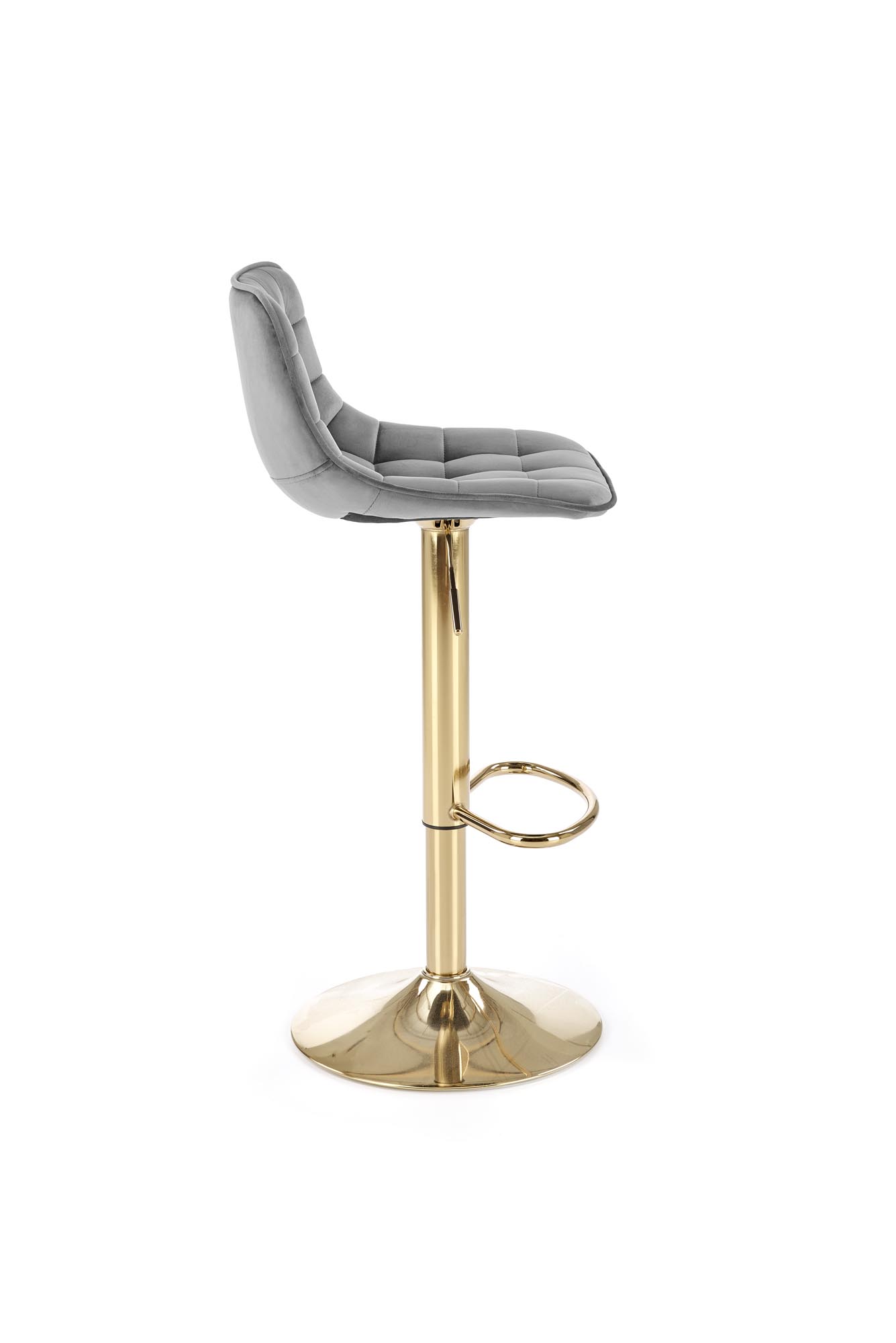 H120 Barová stolička Nohy - zlaté, Sedák - tmavý popol (1p=1szt) Barová stolička čalúnená h120 - tmavý popol / zlaté