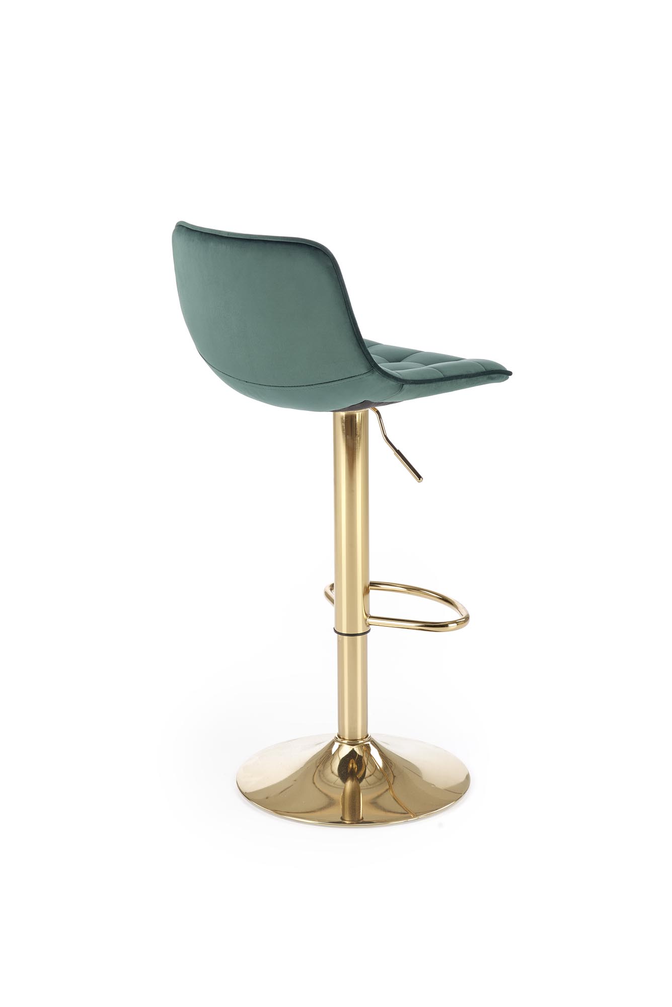 Barová stolička H210 - zlatá / tmavozelená Barová stolička čalúnená h120 - tmavý Zelený / zlaté