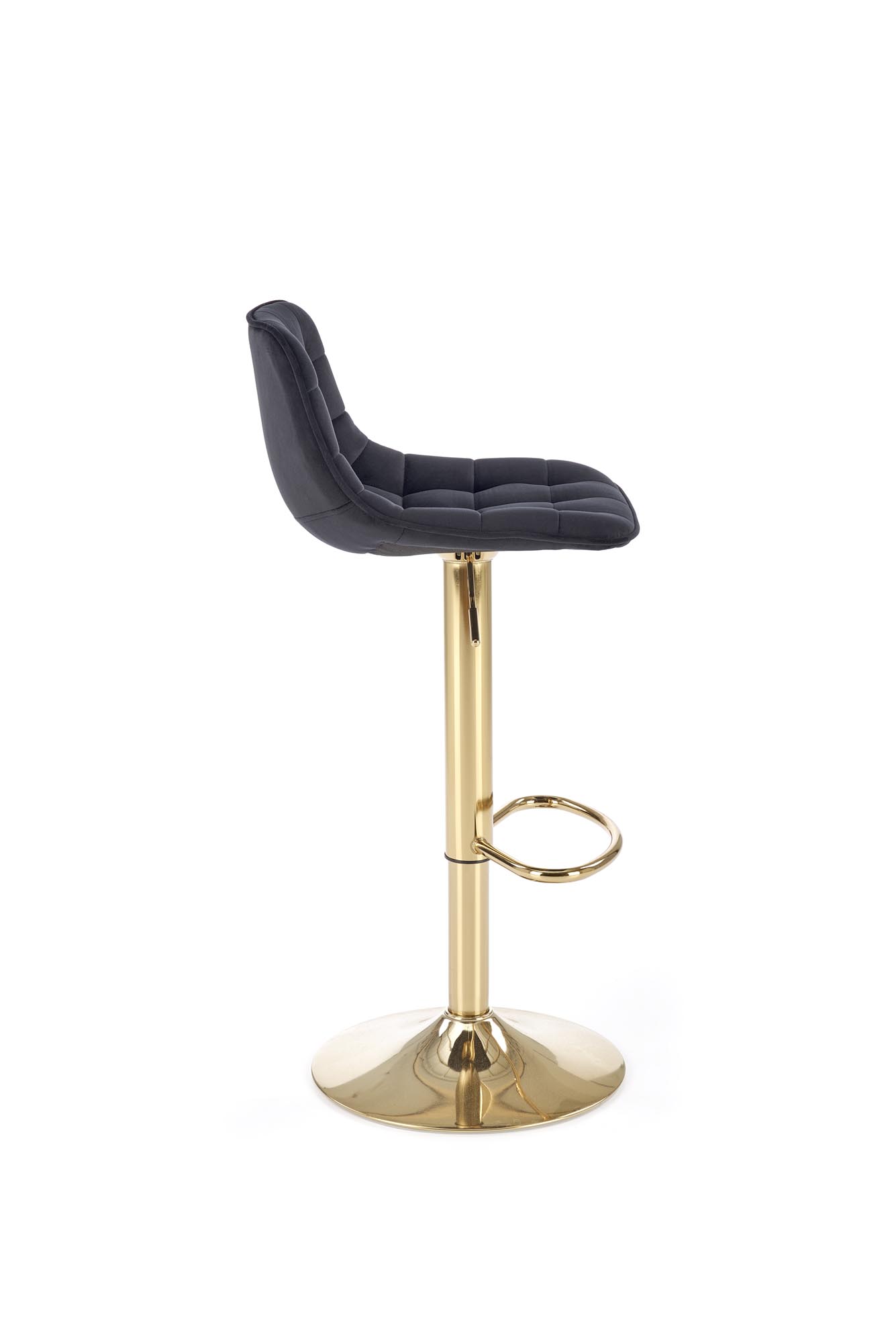 H120 Barová židle Nohy - arany, Sedák - Fekete (1p=1szt) Barová židle čalouněná h120 - Fekete / Žlutý