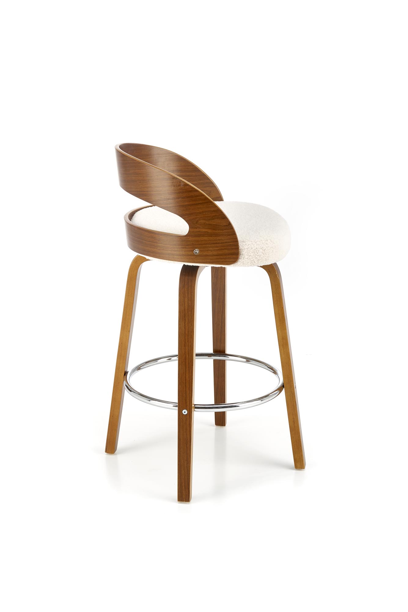 H110 Barová židle Krémový / ořechový Barová židle s čalouněným sedákem h110 - Krém / Ořech
