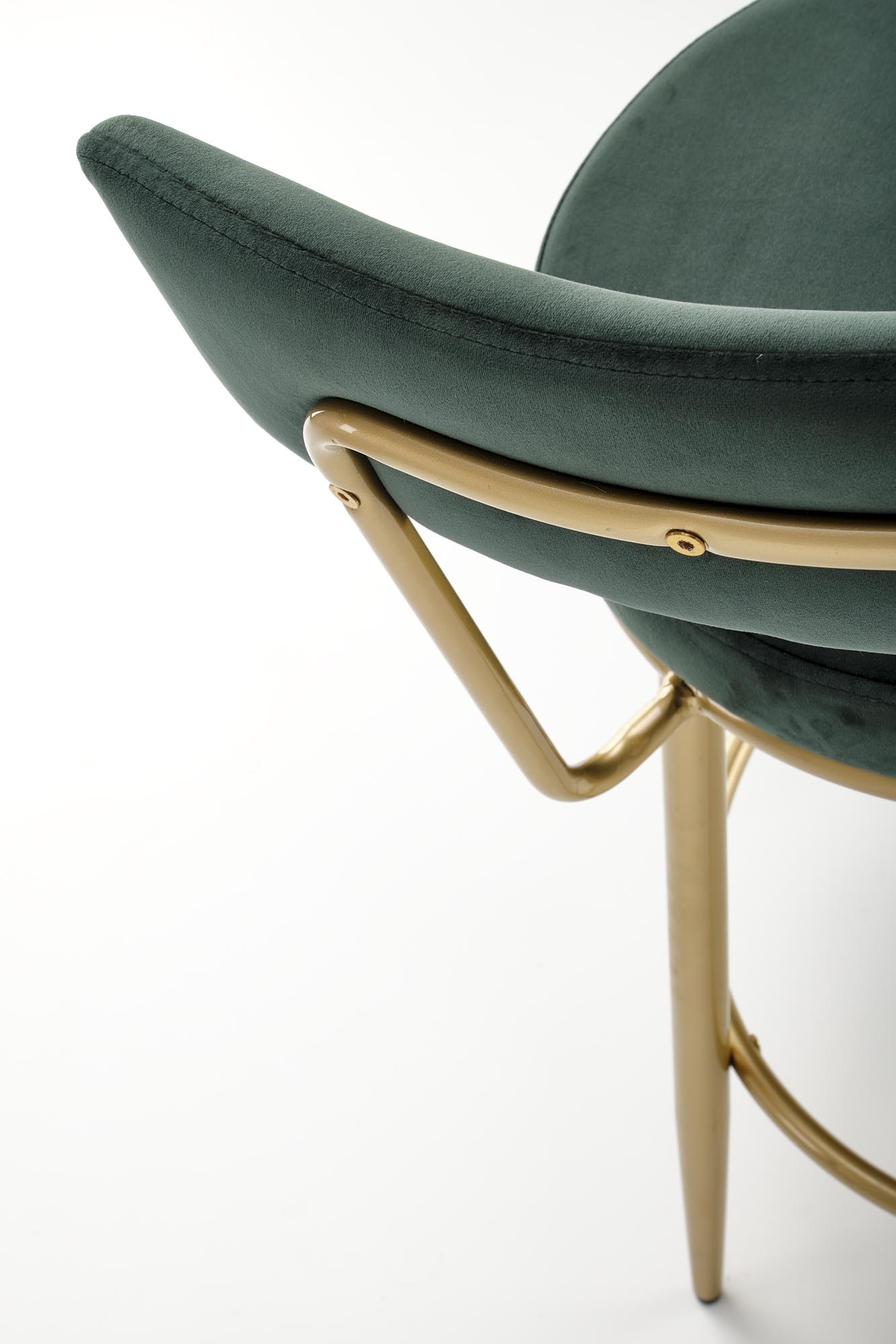 H115 Barová stolička tmavý Zelený / zlaté hoketr čalúnená h115 - tmavá zelená / zlaté