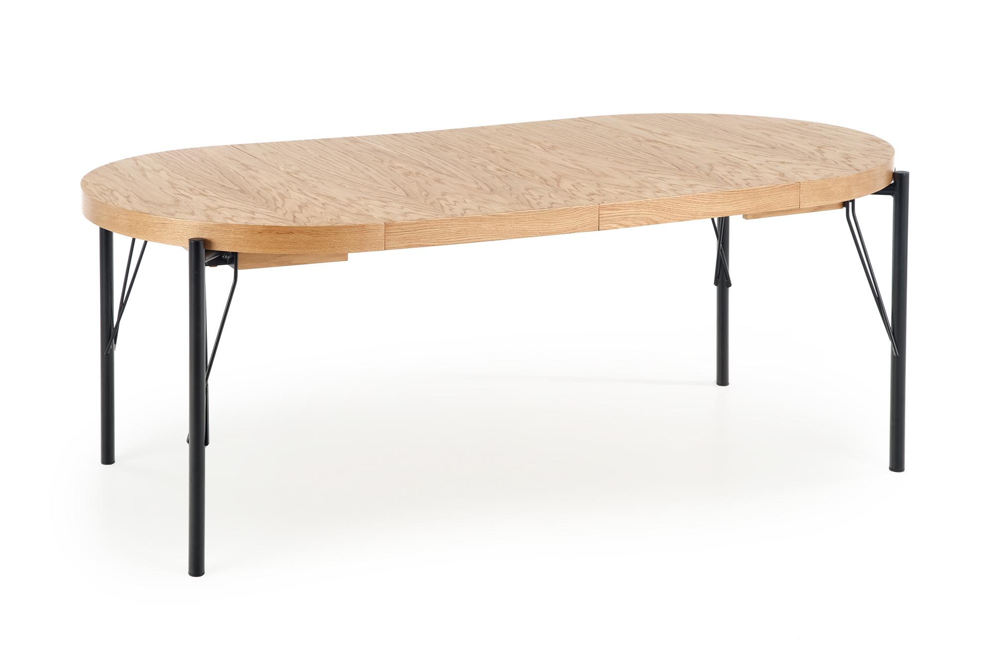 Rozkladací jedálenský stôl INFERNO 100-300x100 cm - dub prírodný / čierna inferno Rozkládací stôl Dub naturalny - Čierny