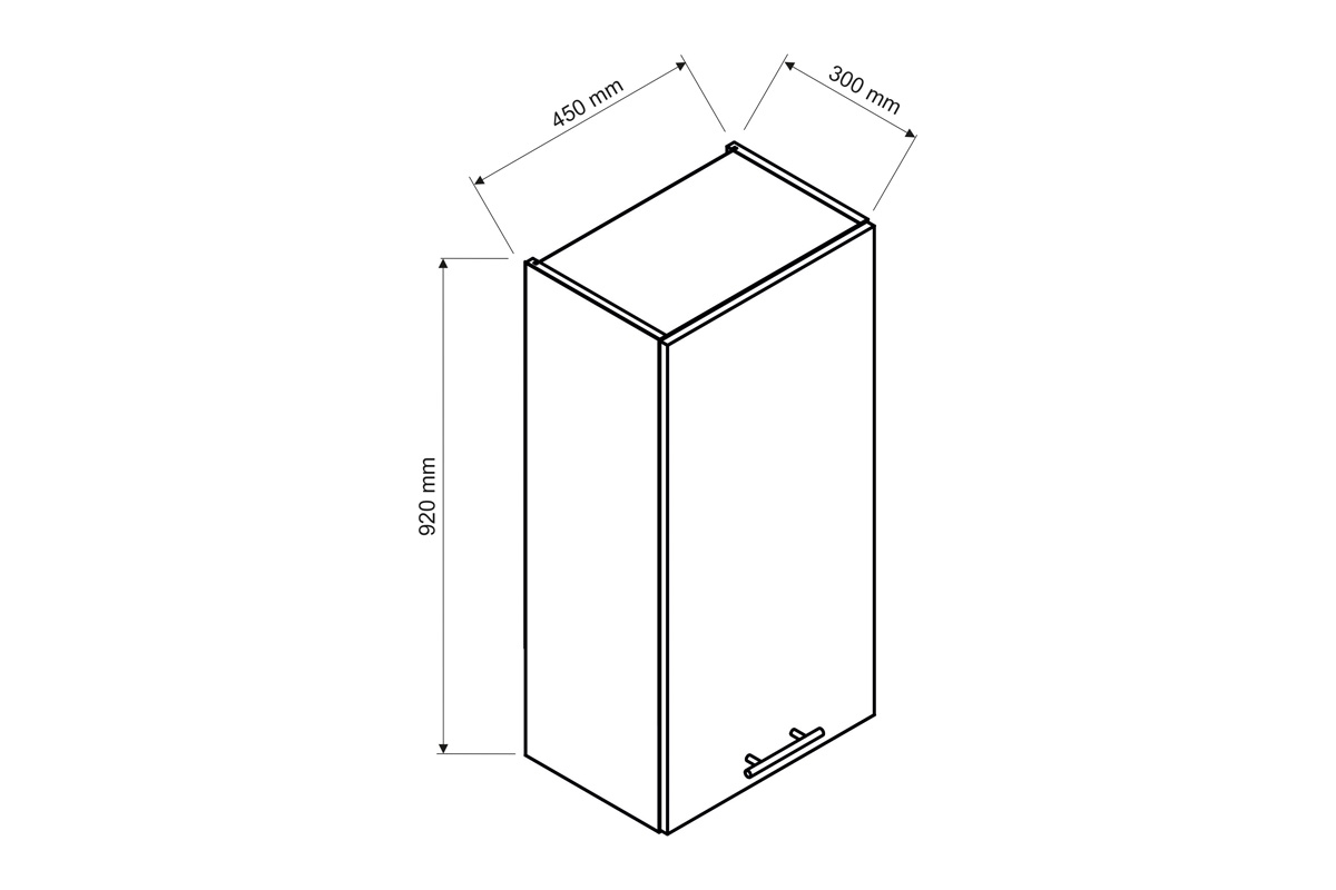 Závěsná skříňka Irma W45/92 P/L Skříňka irma 
