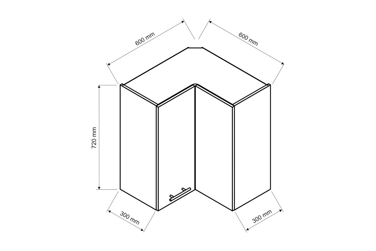 Rohová závěsná skříňka Irma WRN P/L Skříňka rohová 