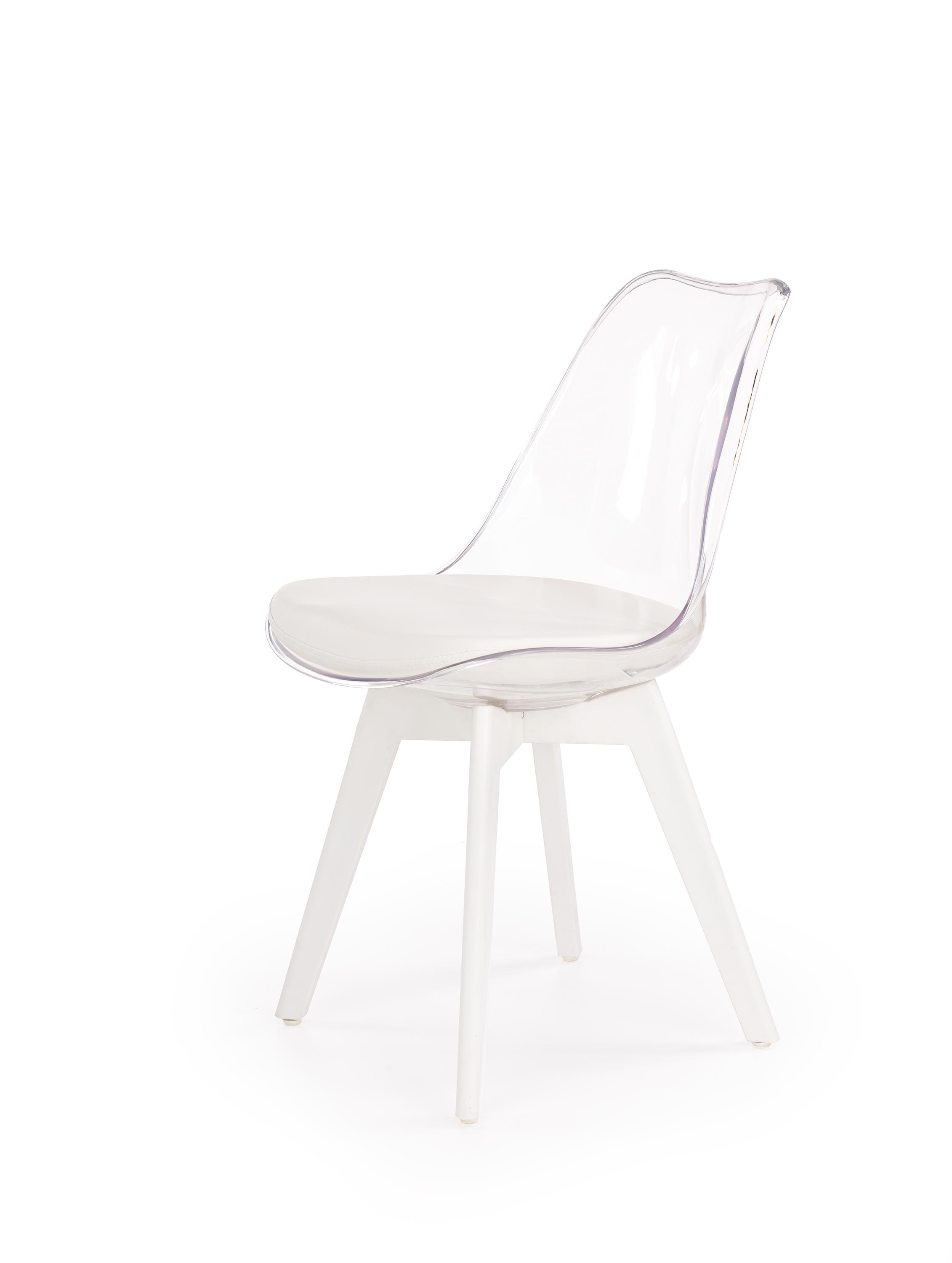 Scaun K245 transparent/alb k245 Židle béžovýbarvá / bílá