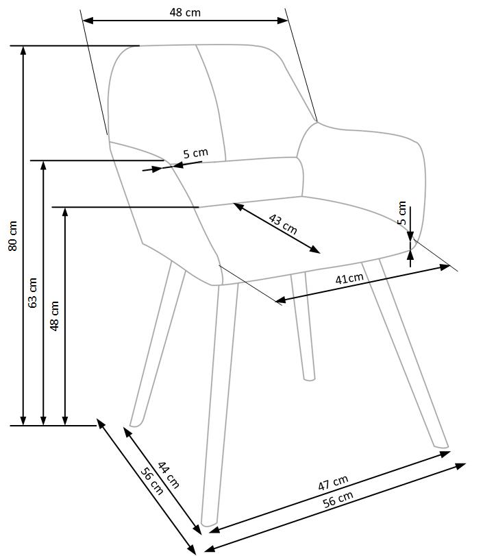 K283 szék - hamu k283 Židle popel