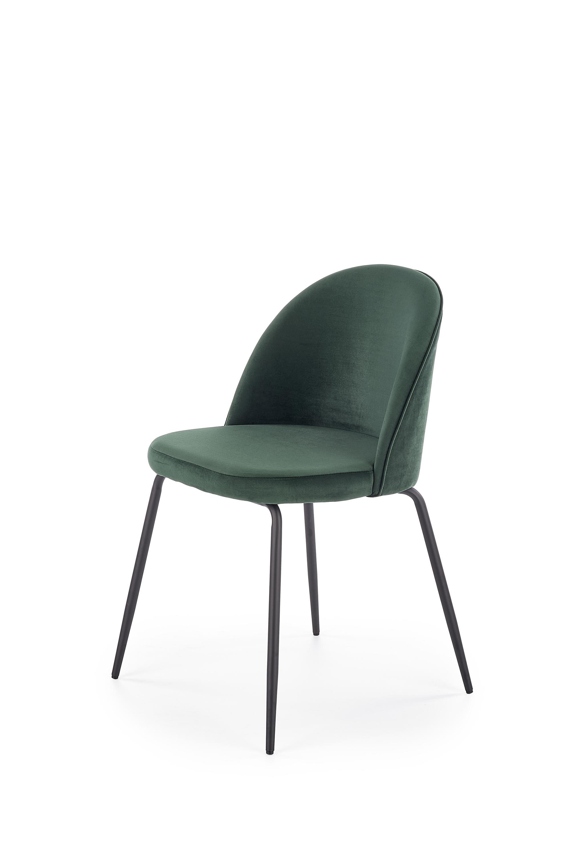 Jedálenská stolička K314 - čierna / zelená k314 Stolička nogi - czarne, Čalúnenie - c. Zelený