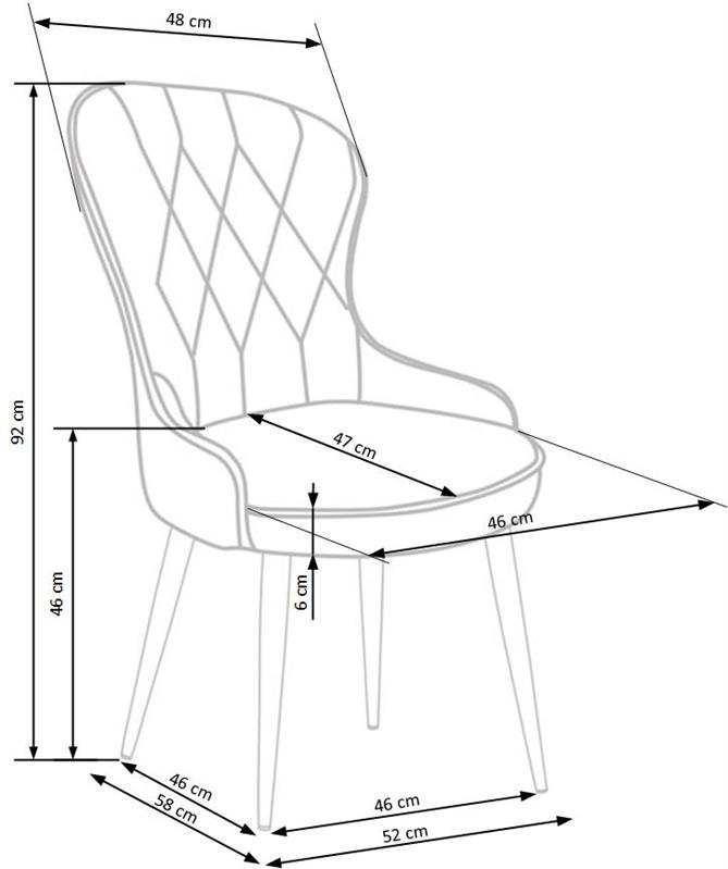 Čalouněná židle K366 - popelavá k366 Židle popel