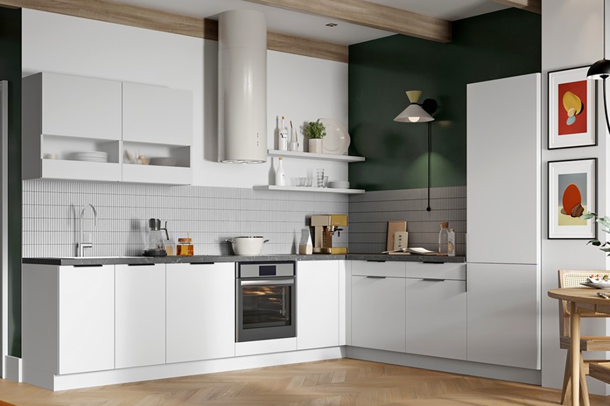 Závěsná kuchyňská skříňka s prosklením KAM SET WW80.1/71 Komplet nábytku kuchennych KAM SET - aranzacja 1