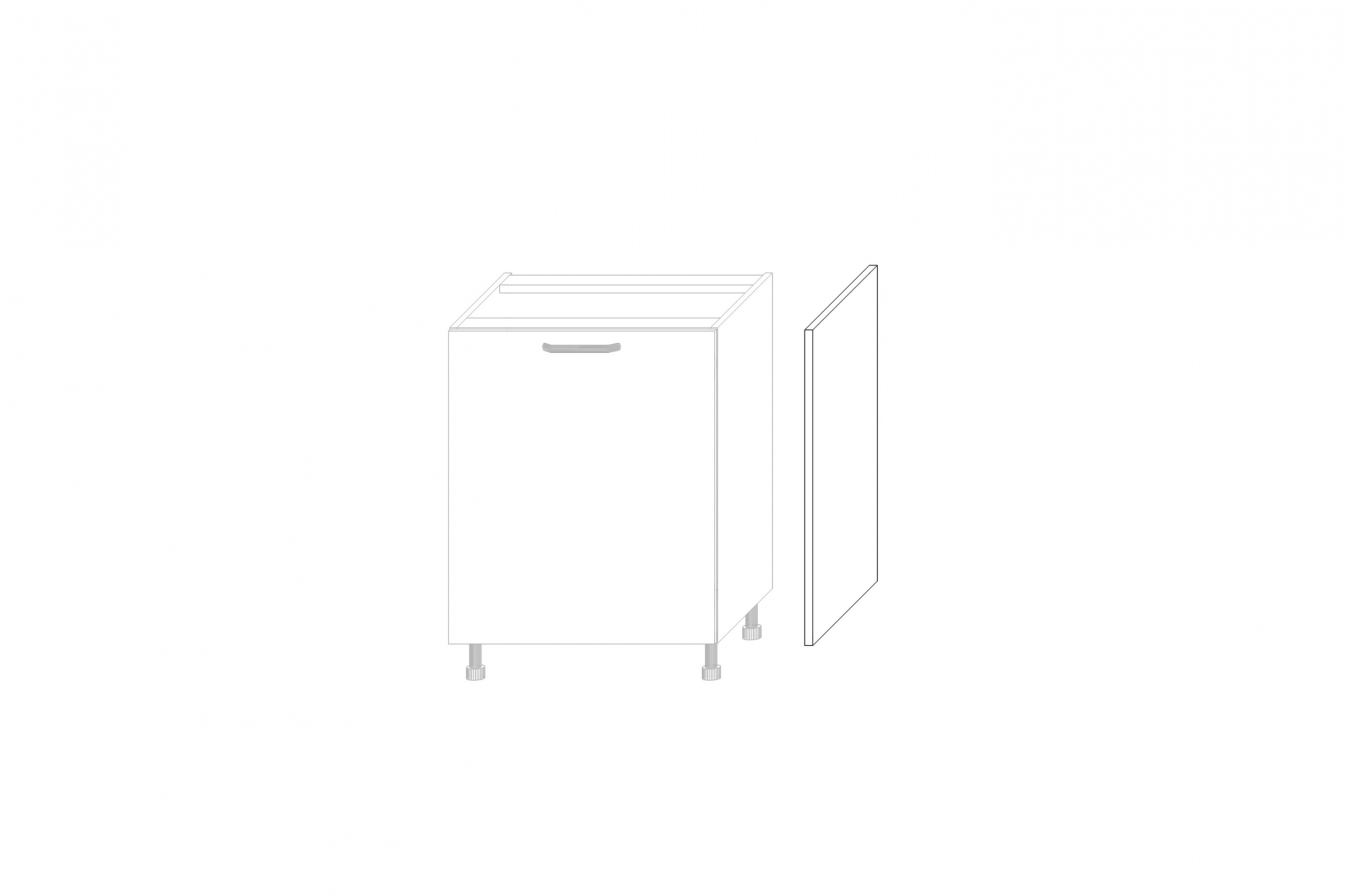 Bok KAMMONO F11 pro spodní skříňku - výška 71 cm KAMMONO F11 Bok nakladany do Skříňky dolnej - wys. 71 cm