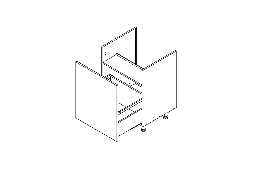 Kuchyňská skříňka Kammono F11 DZCSS50 se zásuvkou pod vestavbu dřezu KAMMONO F11 DZCSS50 - Skříňka kuchyňská z szuflada pod zabudowe zlewu