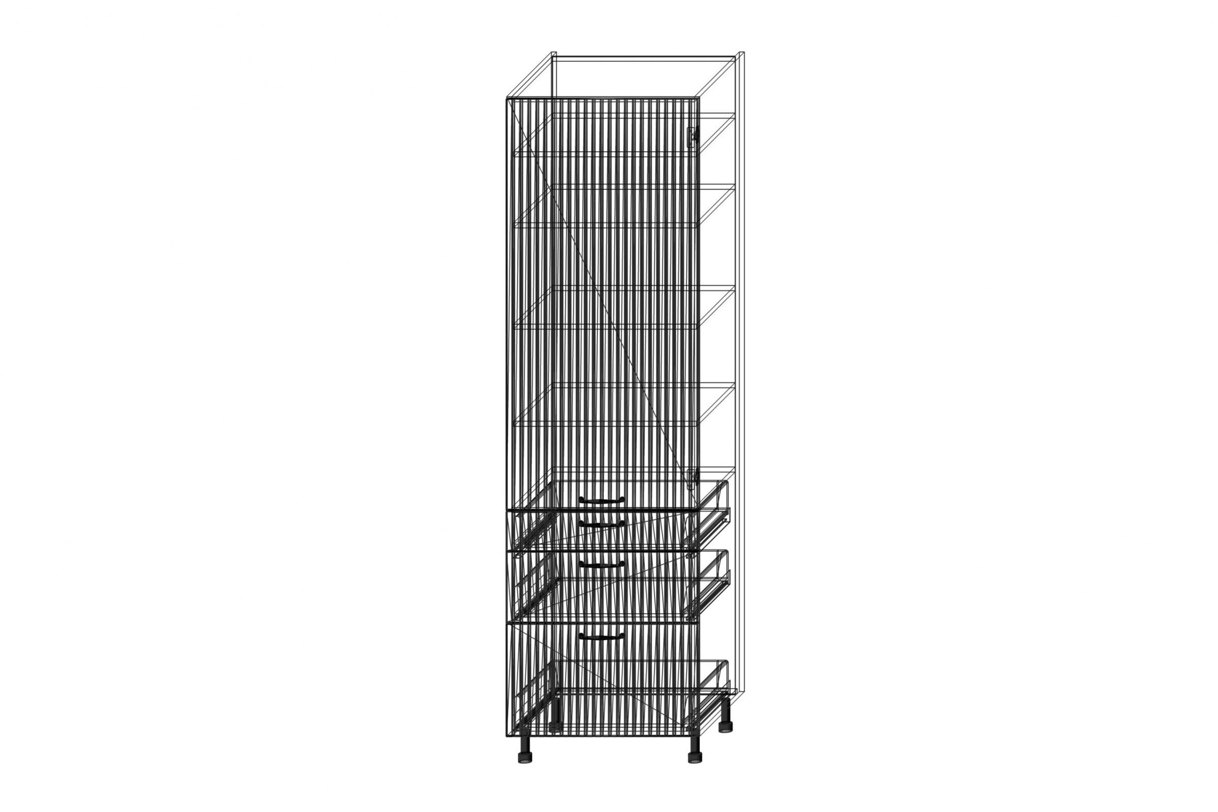 KAMMONO F11 SD60SS3/71 - regál kuchenny se třemi  zásuvkami KAMMONO F11 SD60SS3/71 - regál kuchenny se třemi  zásuvkami