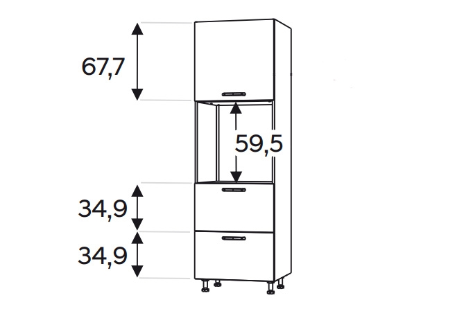 KAMMONO F11 SDP60SS2/71 - regál Kuchynský  so zásuvkami pre vstavanu ruru KAMMONO F11 SDP60SS2/71 - regál Kuchynský  so zásuvkami pre vstavanu ruru