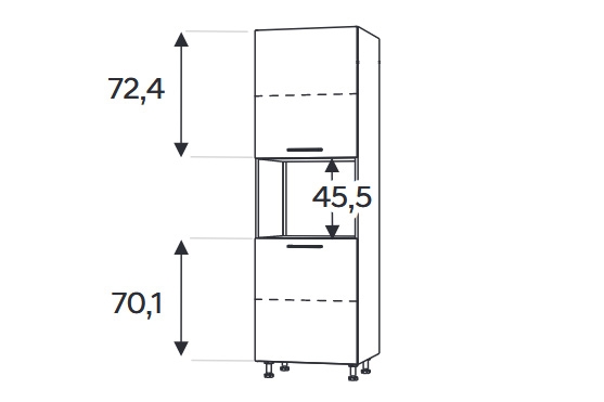 Kuchyňský regál KAMMONO F11 SDPK60 pro vestavbu kompaktní trouby KAMMONO F11 SDPK60 - regál kuchenny do zabudowy piekarnika kompaktowego