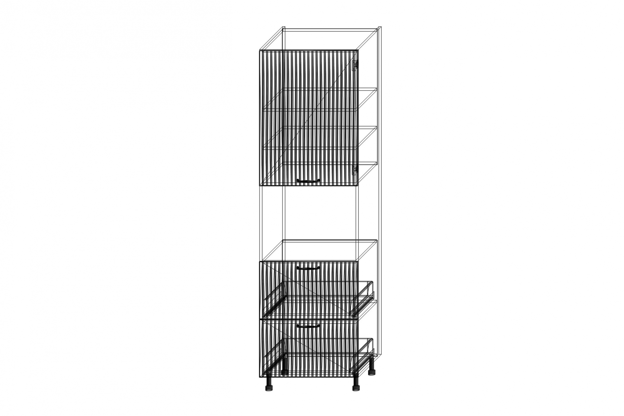 regál Kuchynský  Kammono F11 SDPK60SS2/71 so zásuvkami pre vstavanu ruru kompaktowego KAMMONO F11 SDPK60SS2/71 - regál Kuchynský  so zásuvkami pre vstavanu ruru kompaktowego